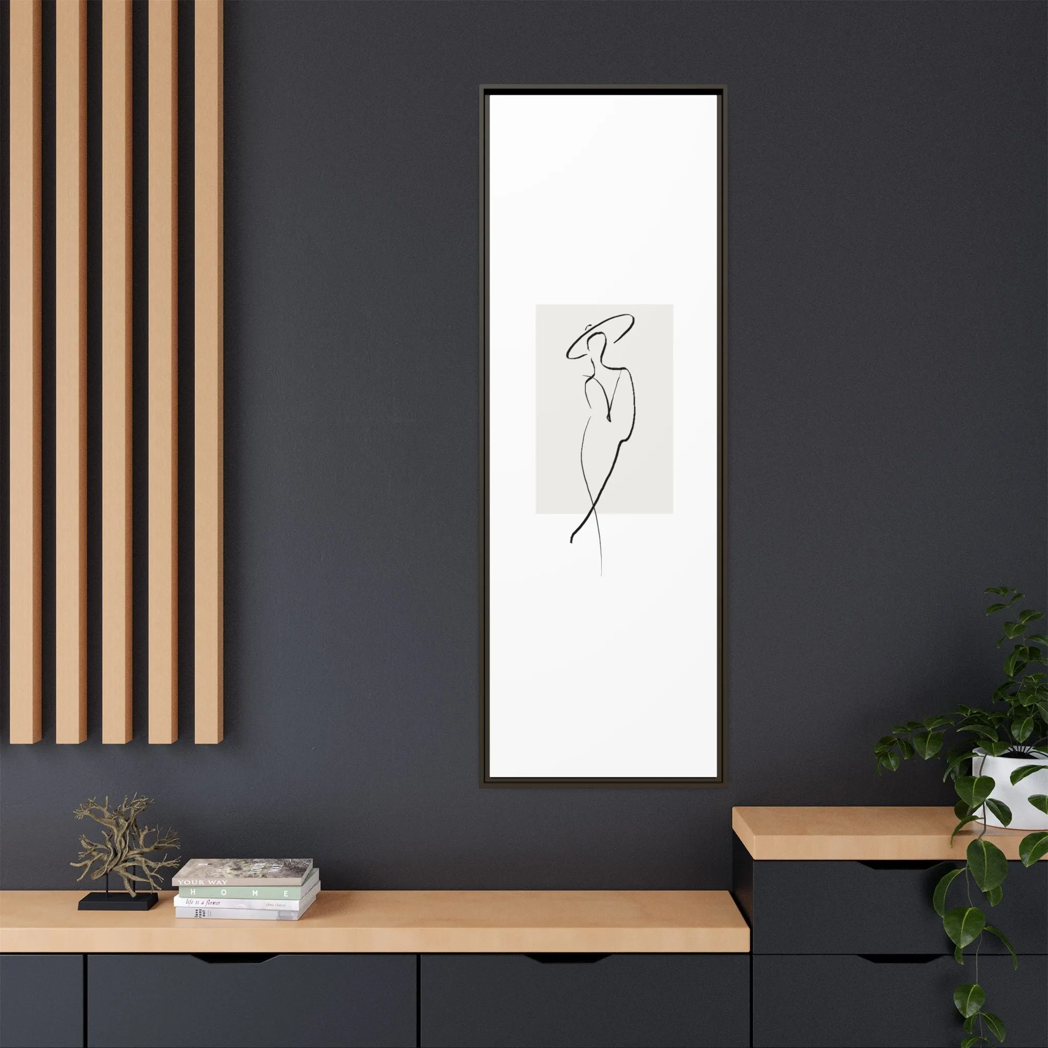 "N1" Sketch Framed Canvas Art – Decor for Modern Spaces