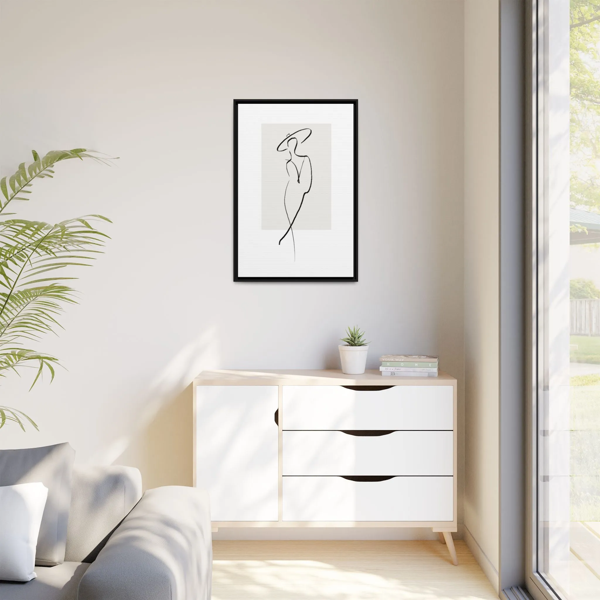 "N1" Sketch Framed Canvas Art – Decor for Modern Spaces