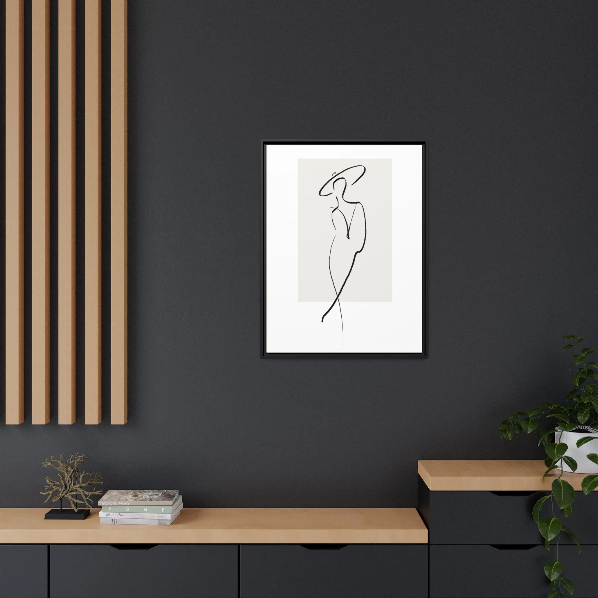 "N1" Sketch Framed Canvas Art – Decor for Modern Spaces