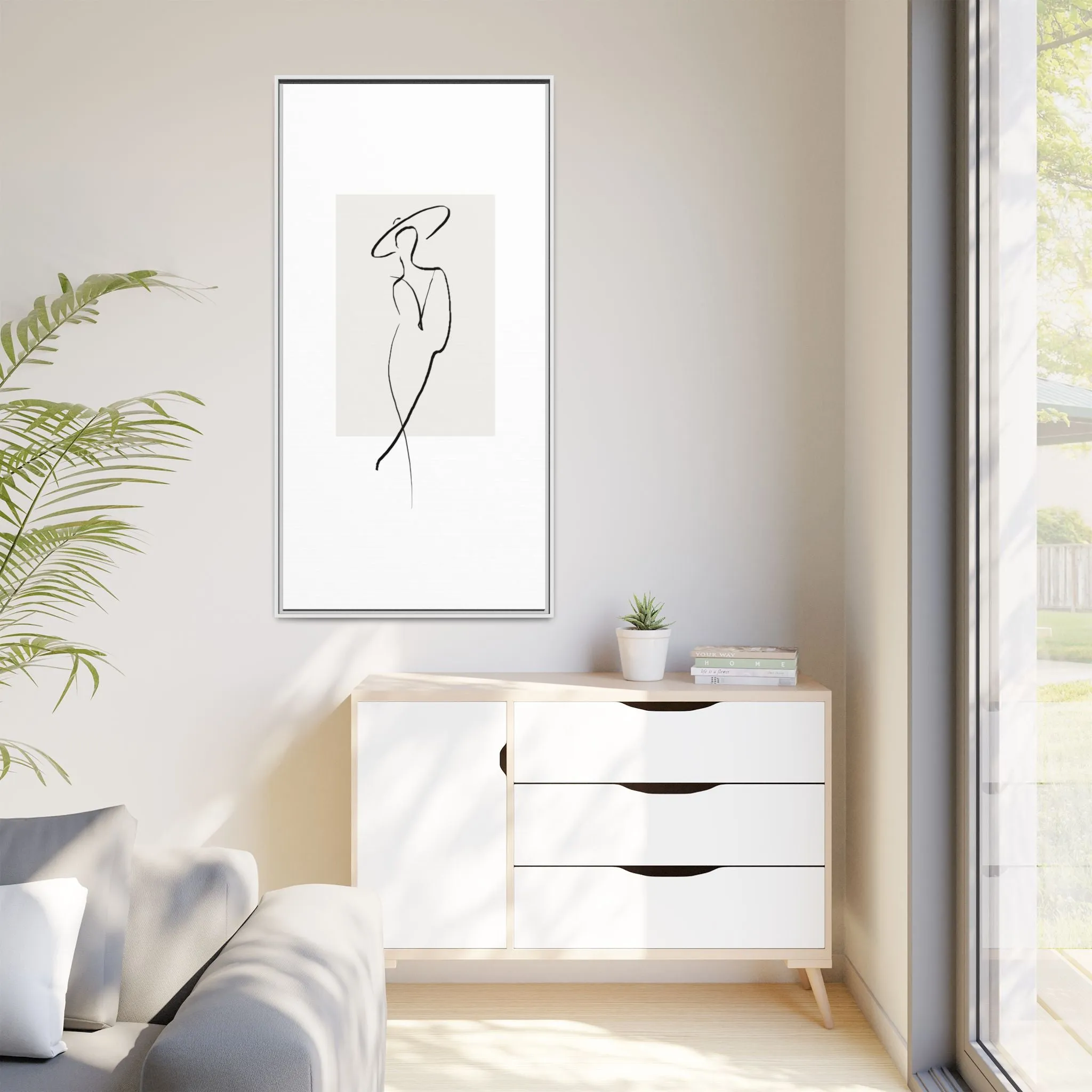 "N1" Sketch Framed Canvas Art – Decor for Modern Spaces
