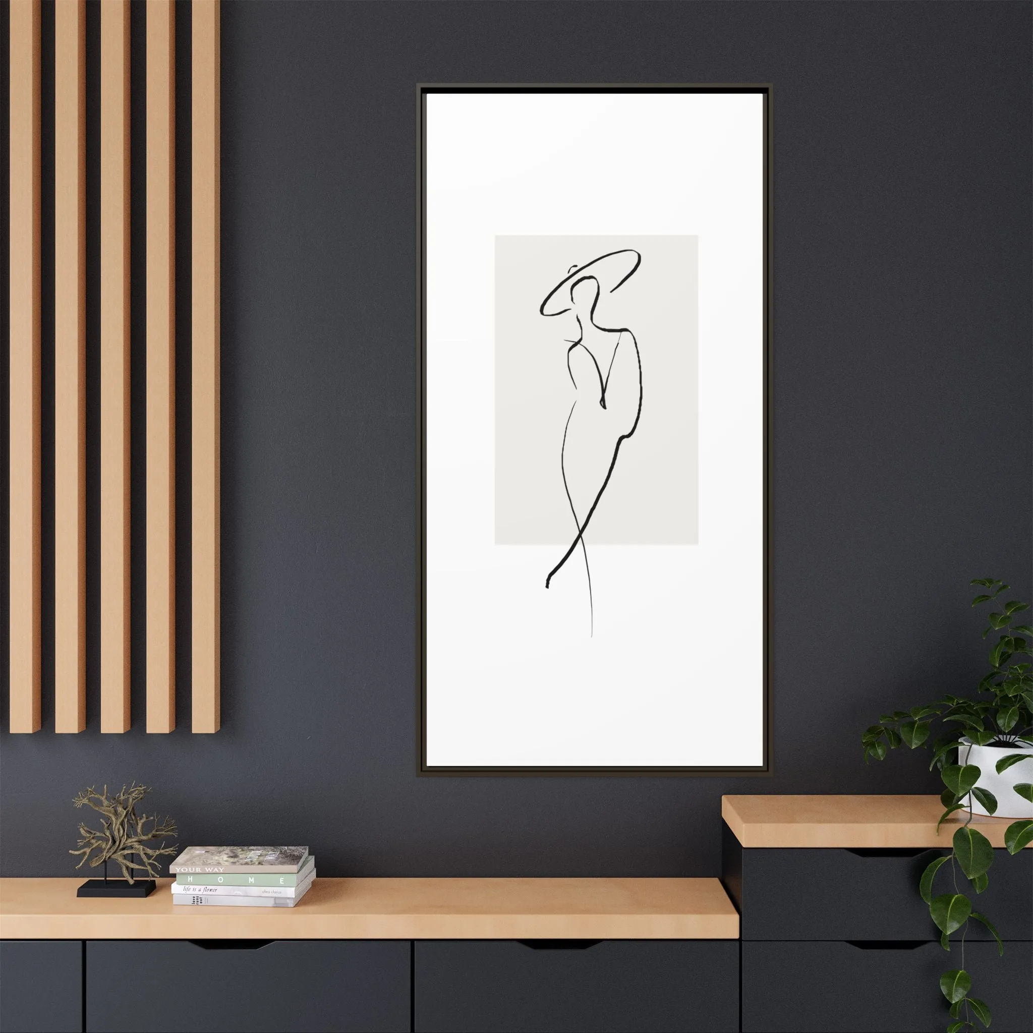 "N1" Sketch Framed Canvas Art – Decor for Modern Spaces