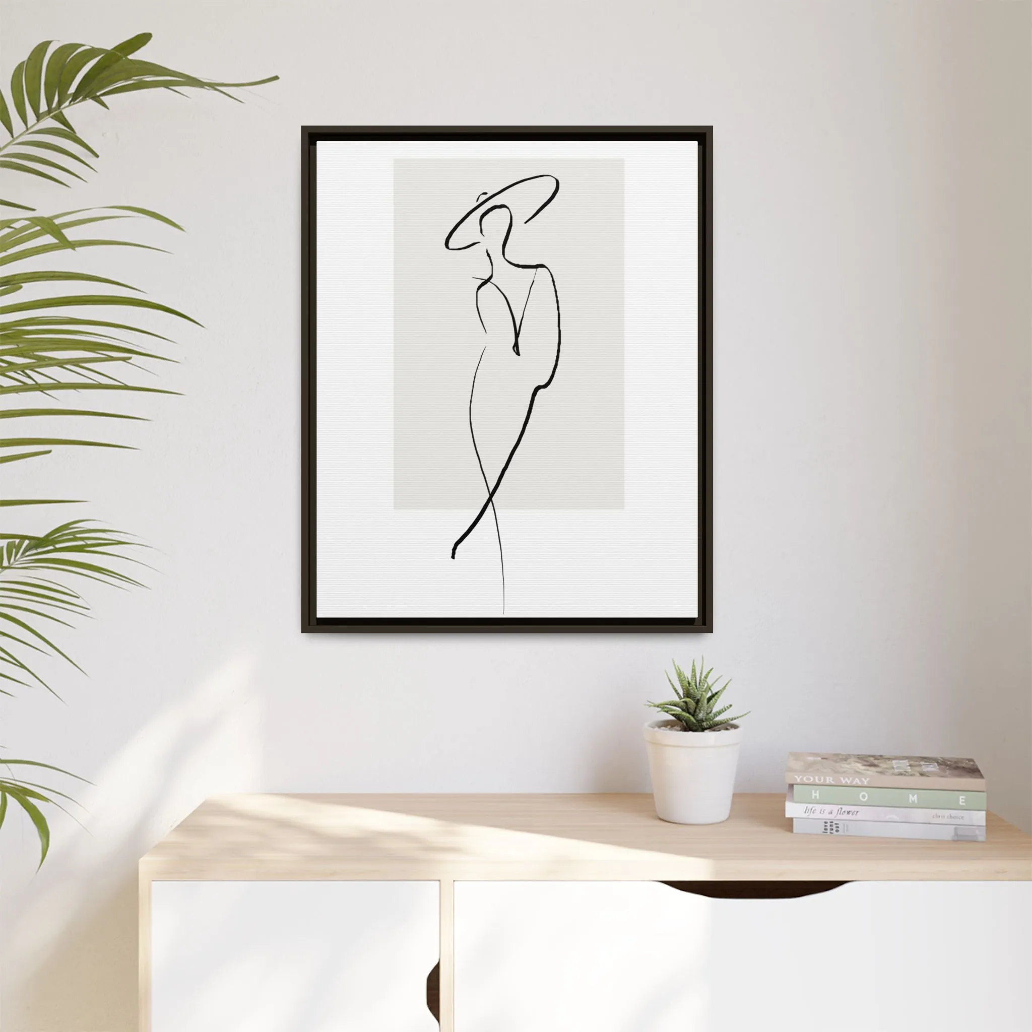 "N1" Sketch Framed Canvas Art – Decor for Modern Spaces