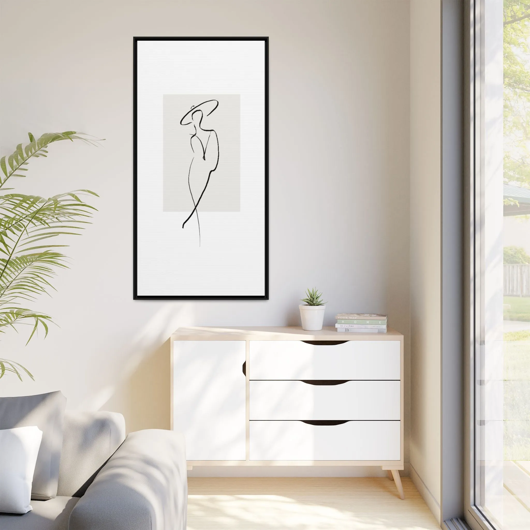 "N1" Sketch Framed Canvas Art – Decor for Modern Spaces