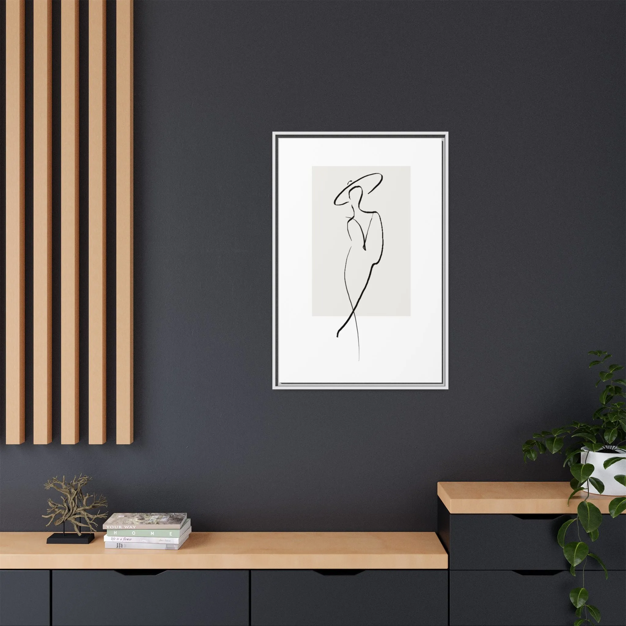 "N1" Sketch Framed Canvas Art – Decor for Modern Spaces