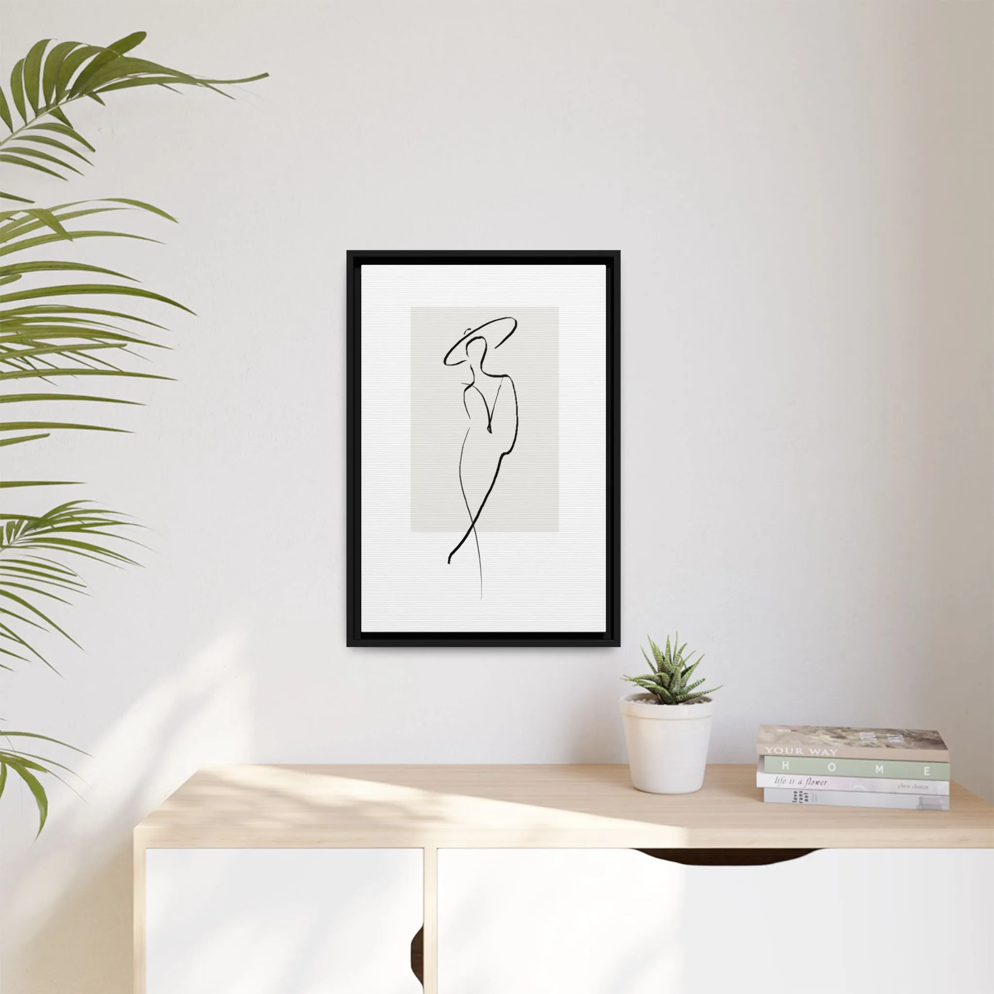 "N1" Sketch Framed Canvas Art – Decor for Modern Spaces