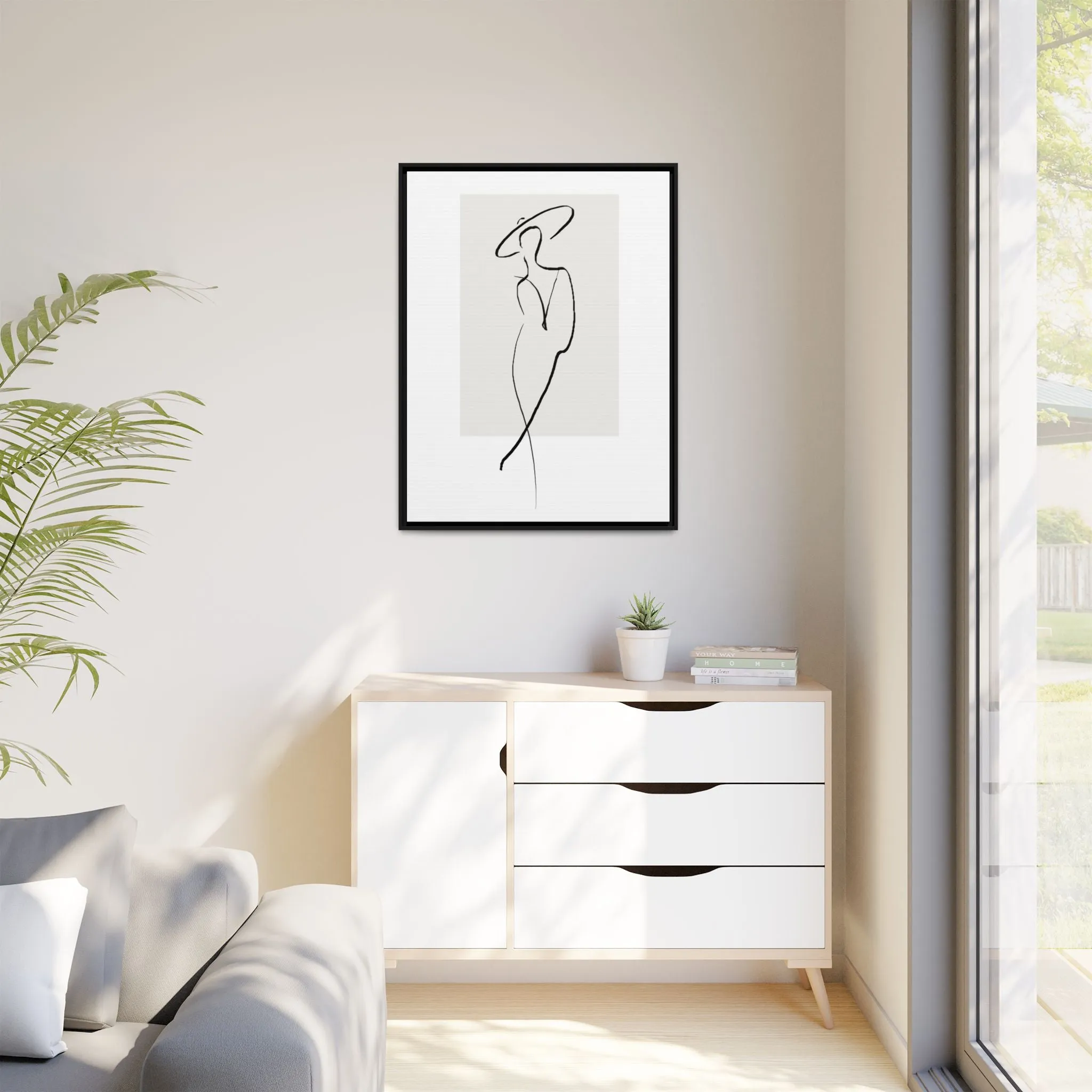 "N1" Sketch Framed Canvas Art – Decor for Modern Spaces