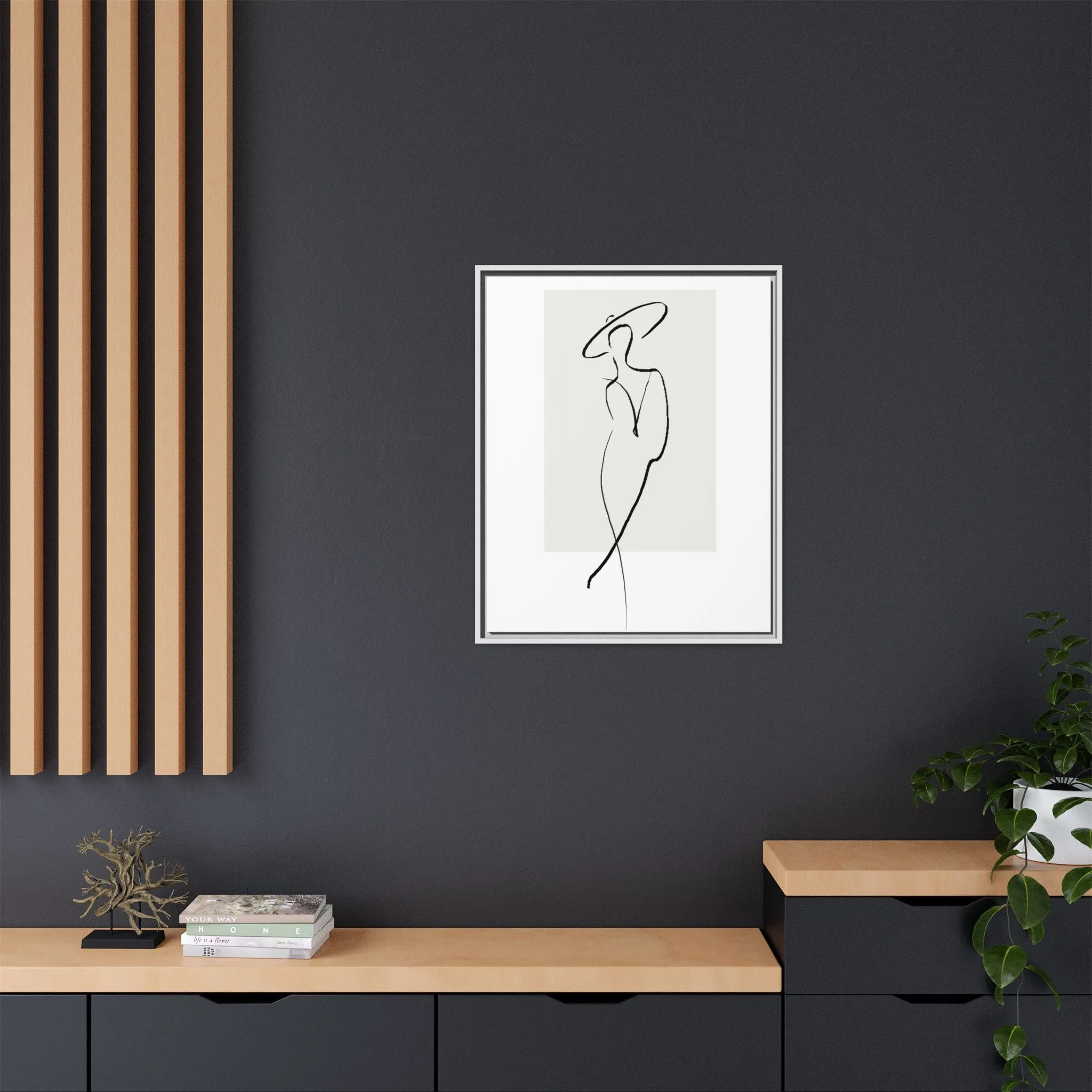 "N1" Sketch Framed Canvas Art – Decor for Modern Spaces