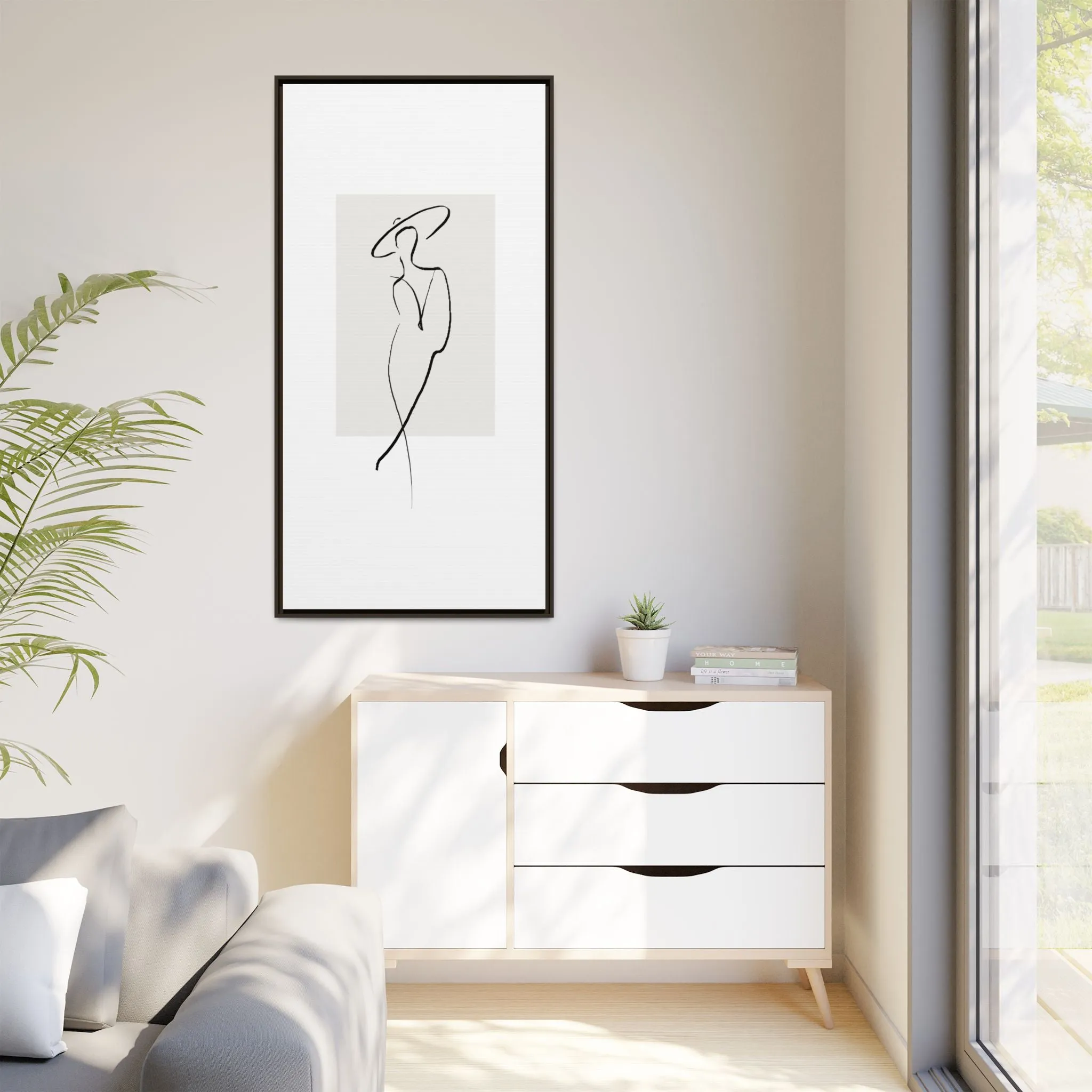 "N1" Sketch Framed Canvas Art – Decor for Modern Spaces