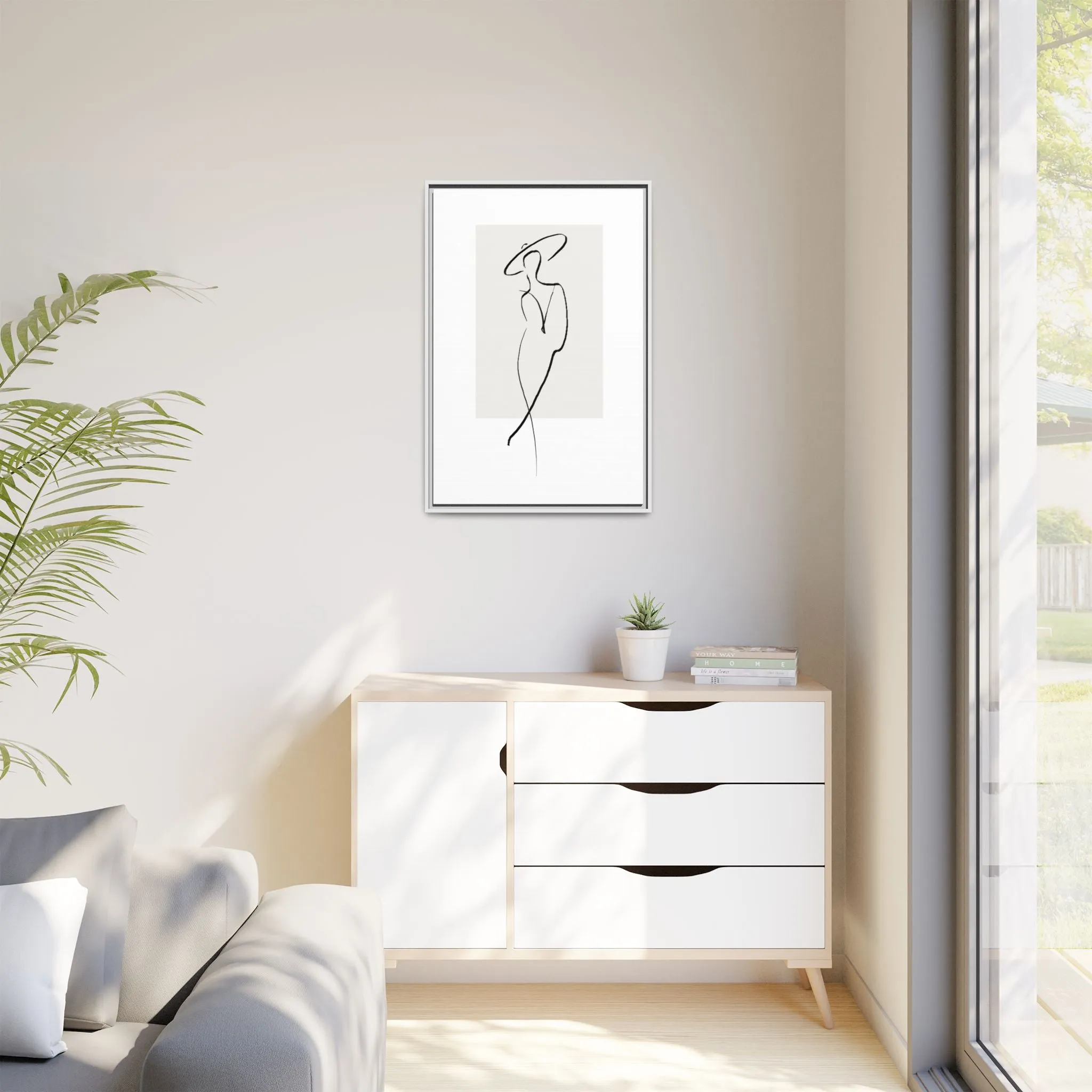"N1" Sketch Framed Canvas Art – Decor for Modern Spaces