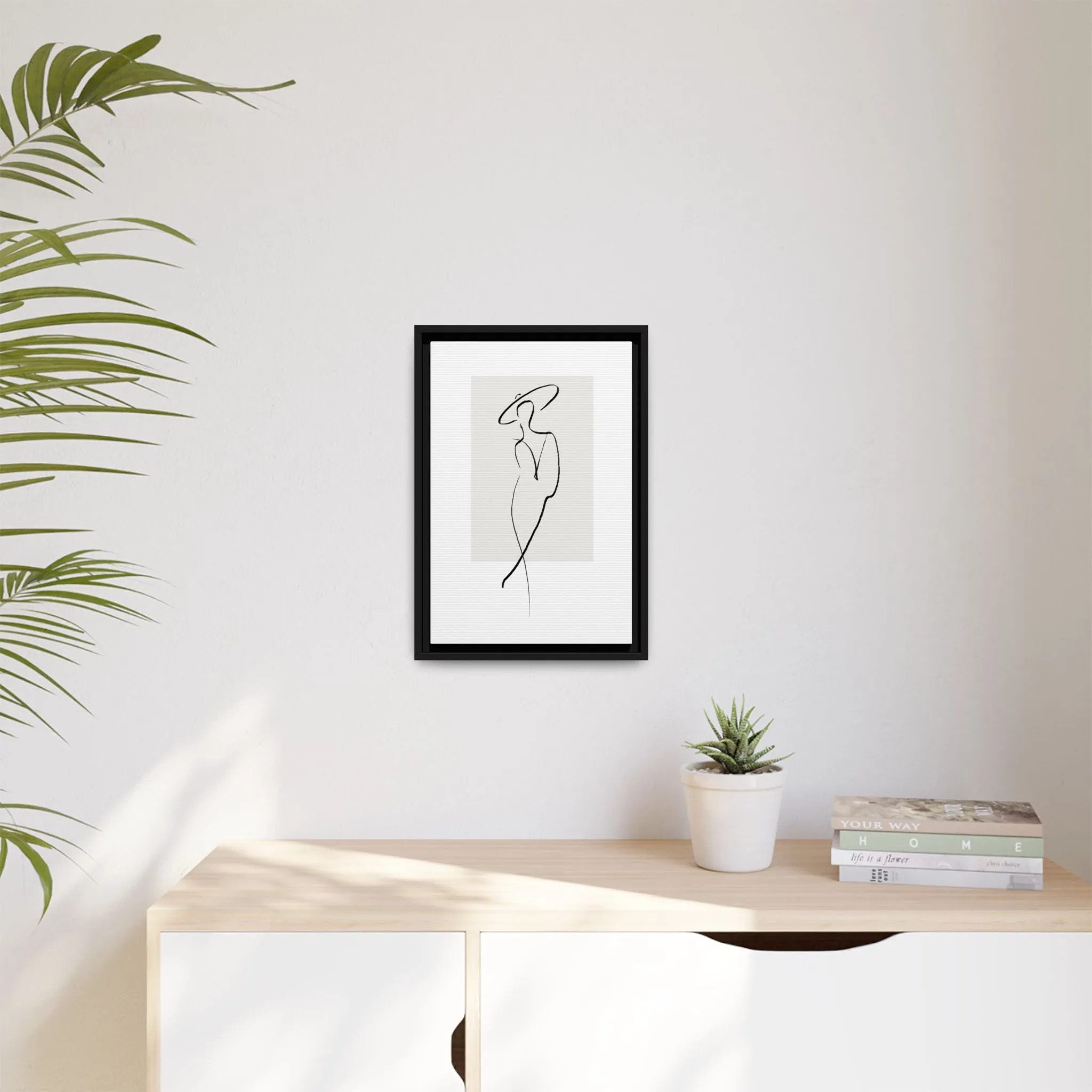 "N1" Sketch Framed Canvas Art – Decor for Modern Spaces