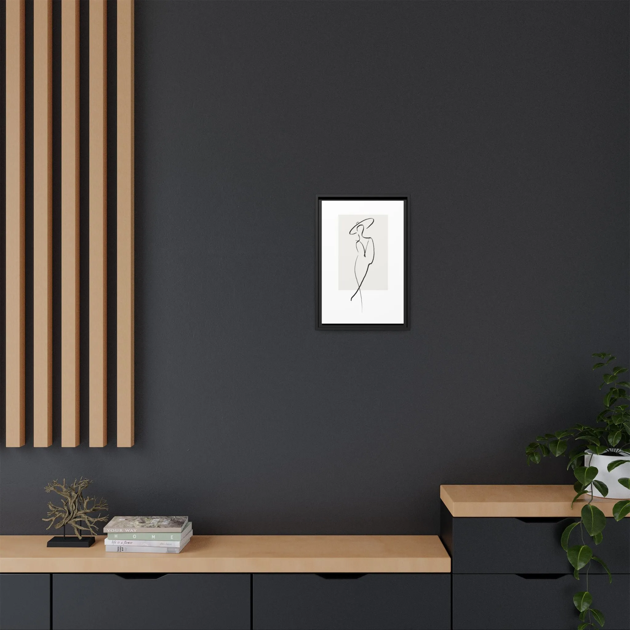 "N1" Sketch Framed Canvas Art – Decor for Modern Spaces