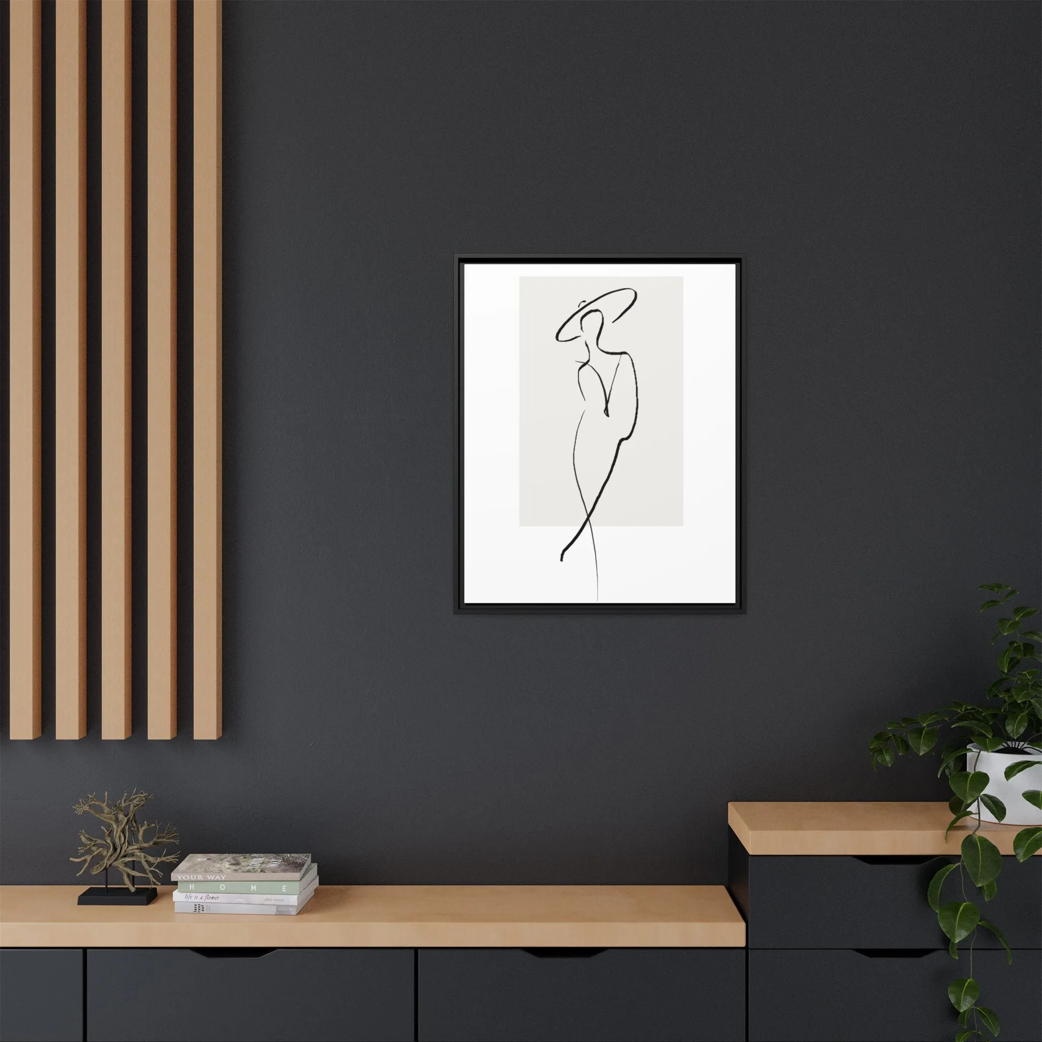 "N1" Sketch Framed Canvas Art – Decor for Modern Spaces