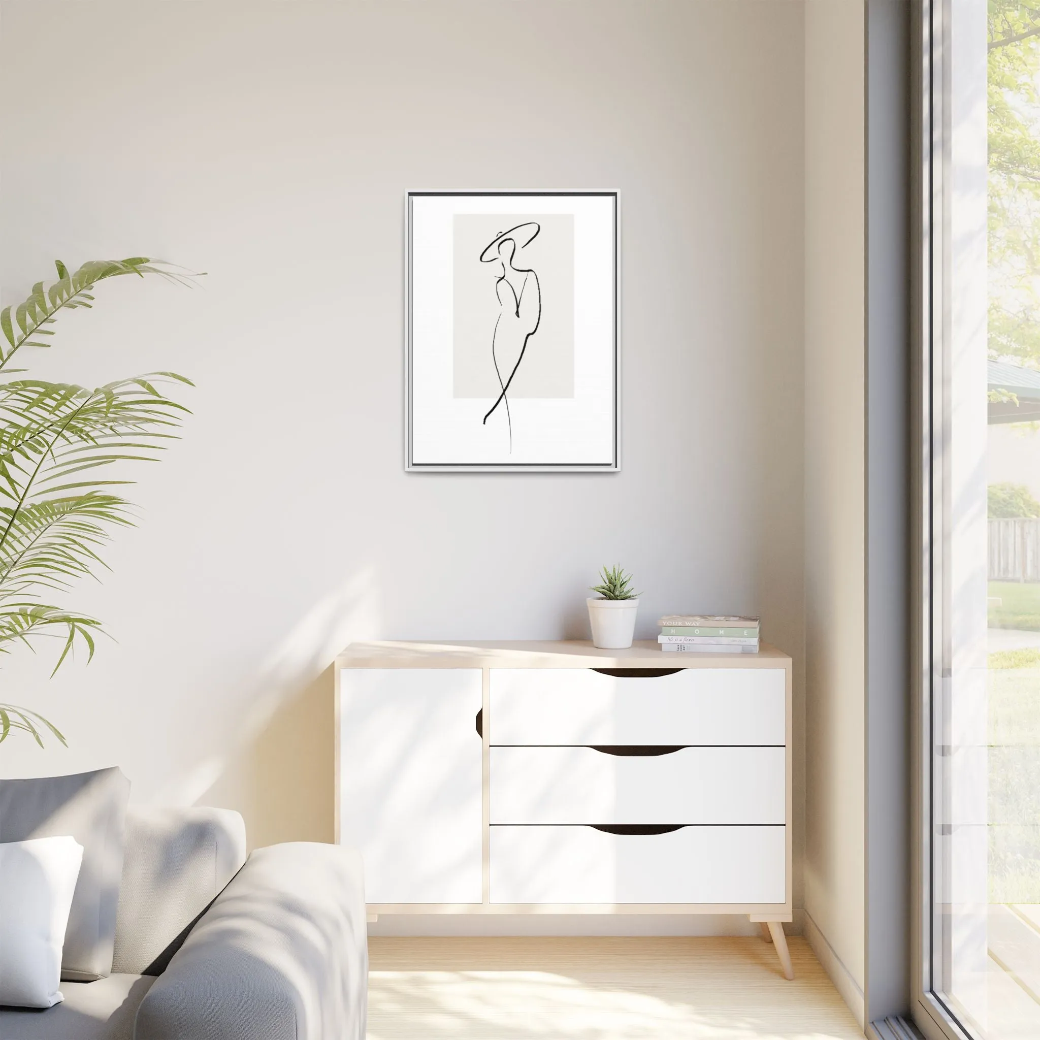 "N1" Sketch Framed Canvas Art – Decor for Modern Spaces