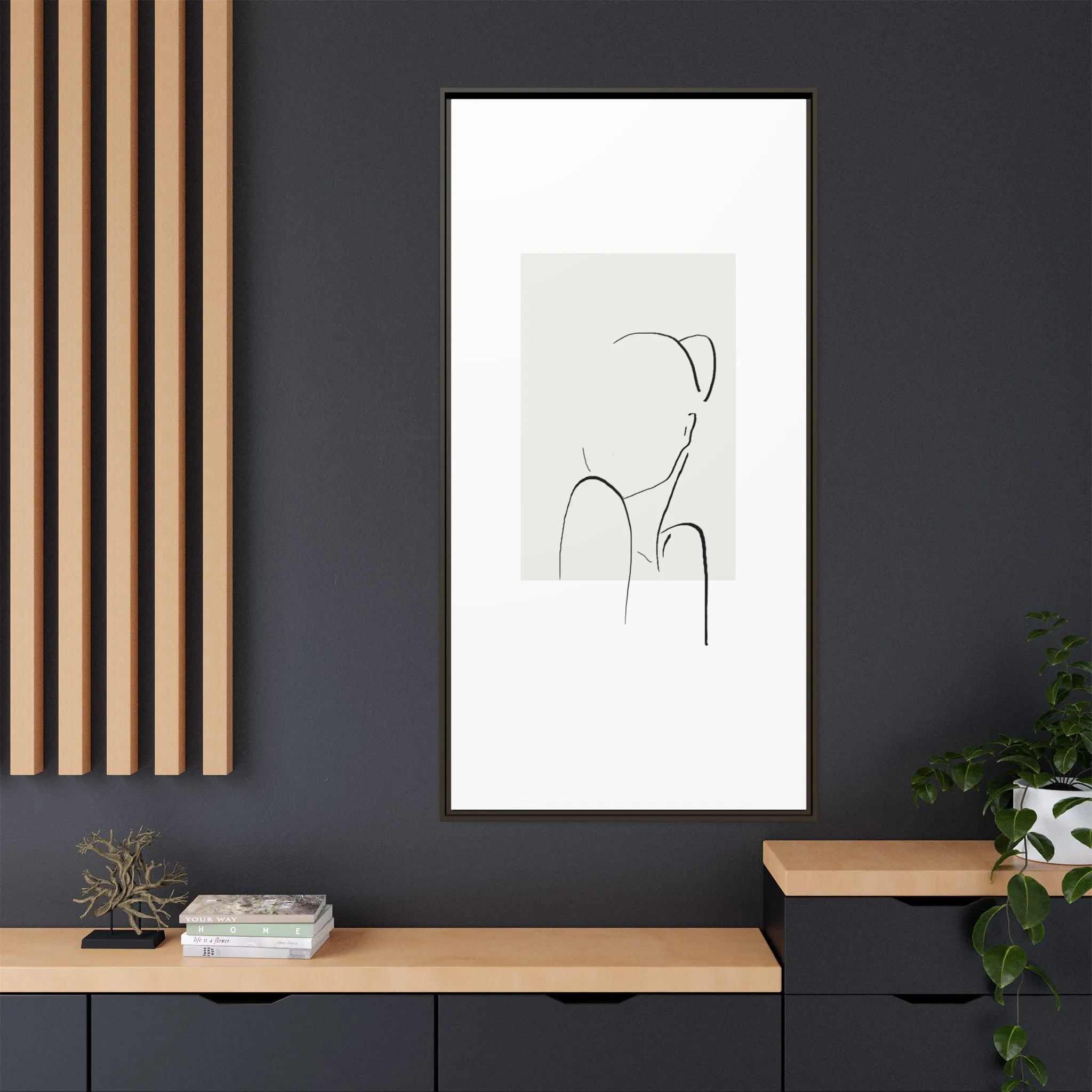 "N2" Sketch Framed Canvas Art – Decor for Modern Spaces