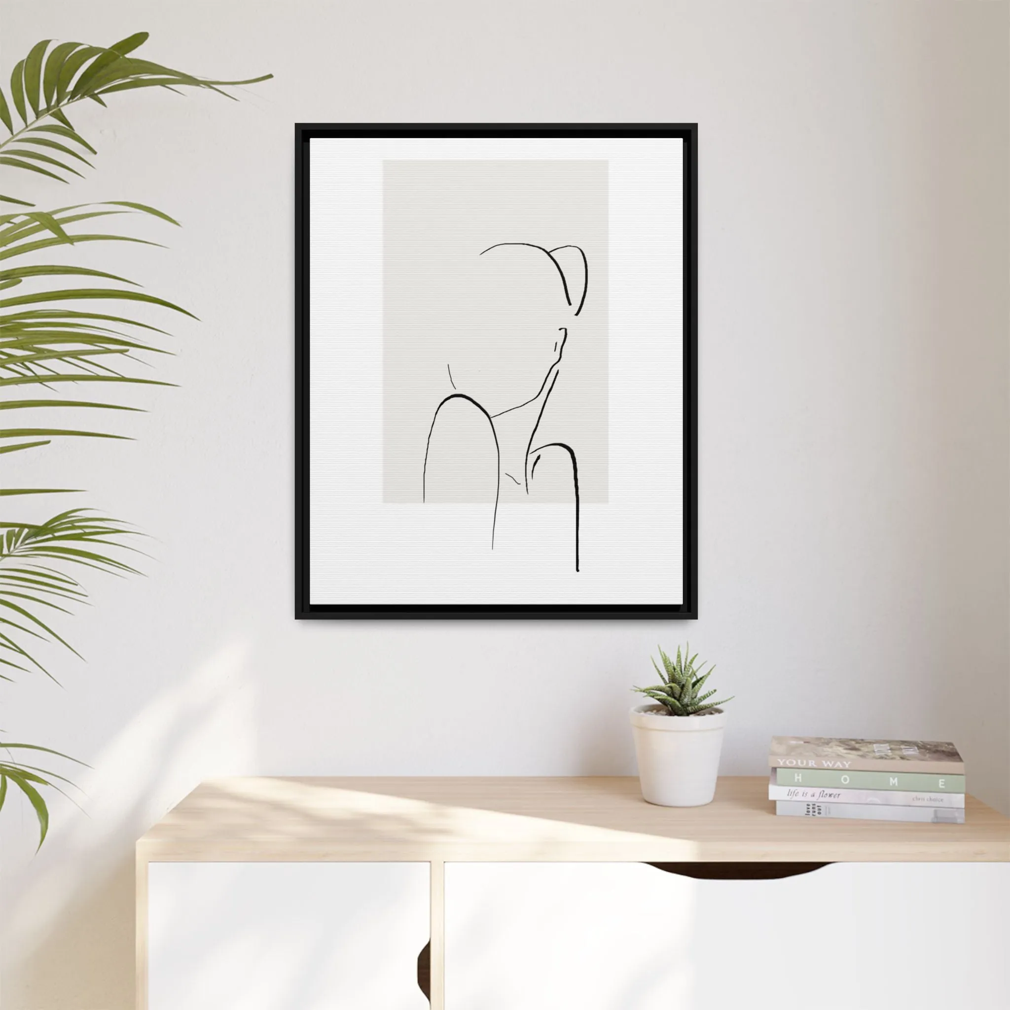 "N2" Sketch Framed Canvas Art – Decor for Modern Spaces