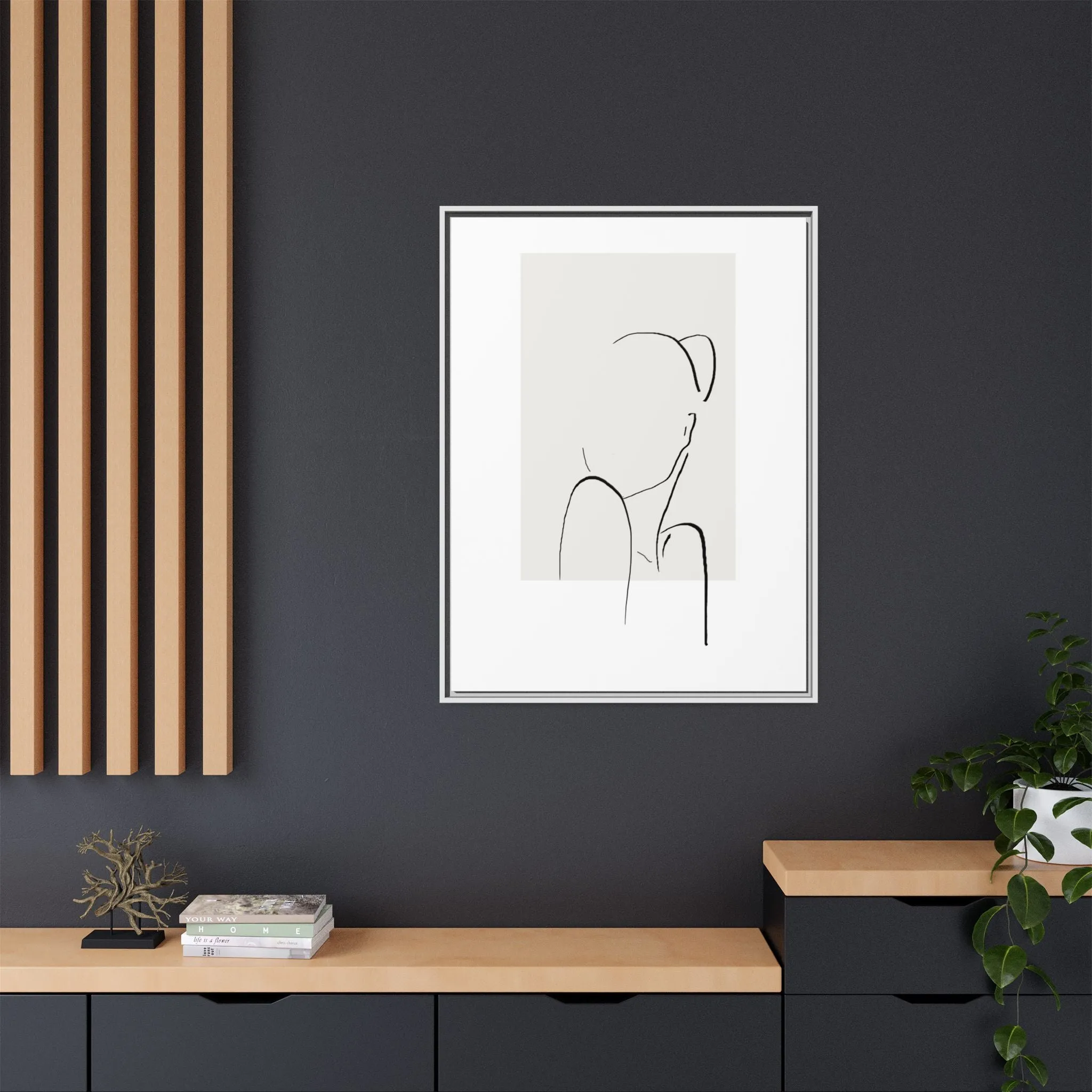"N2" Sketch Framed Canvas Art – Decor for Modern Spaces