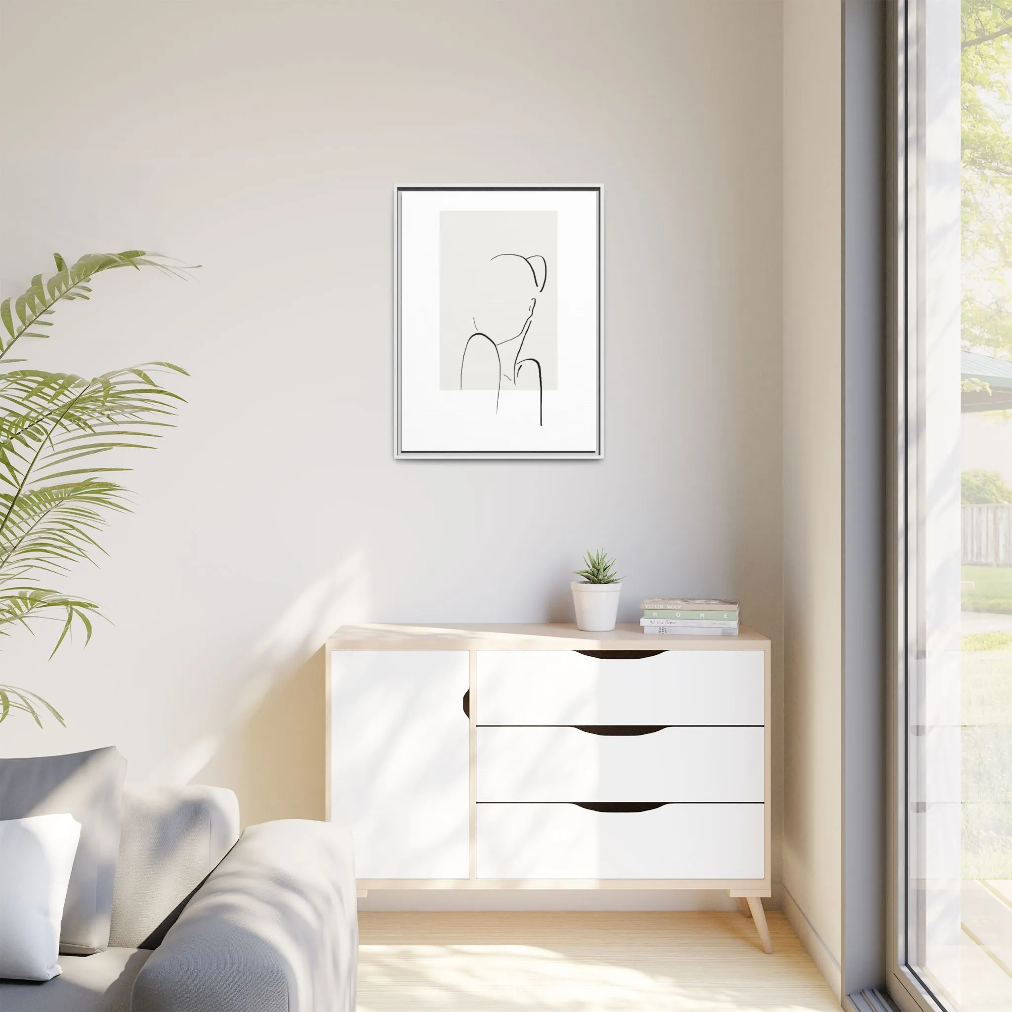 "N2" Sketch Framed Canvas Art – Decor for Modern Spaces