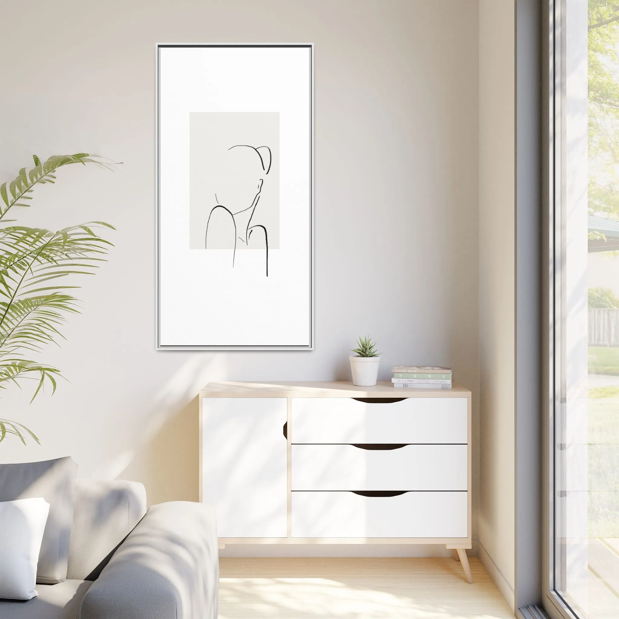 "N2" Sketch Framed Canvas Art – Decor for Modern Spaces