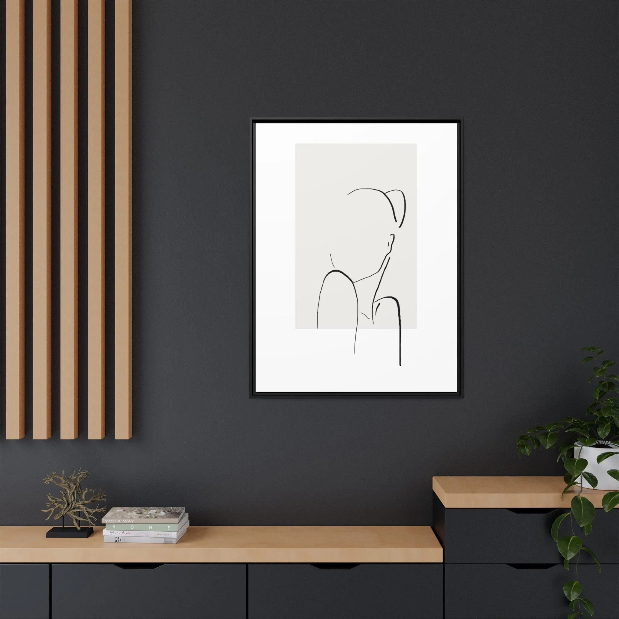 "N2" Sketch Framed Canvas Art – Decor for Modern Spaces