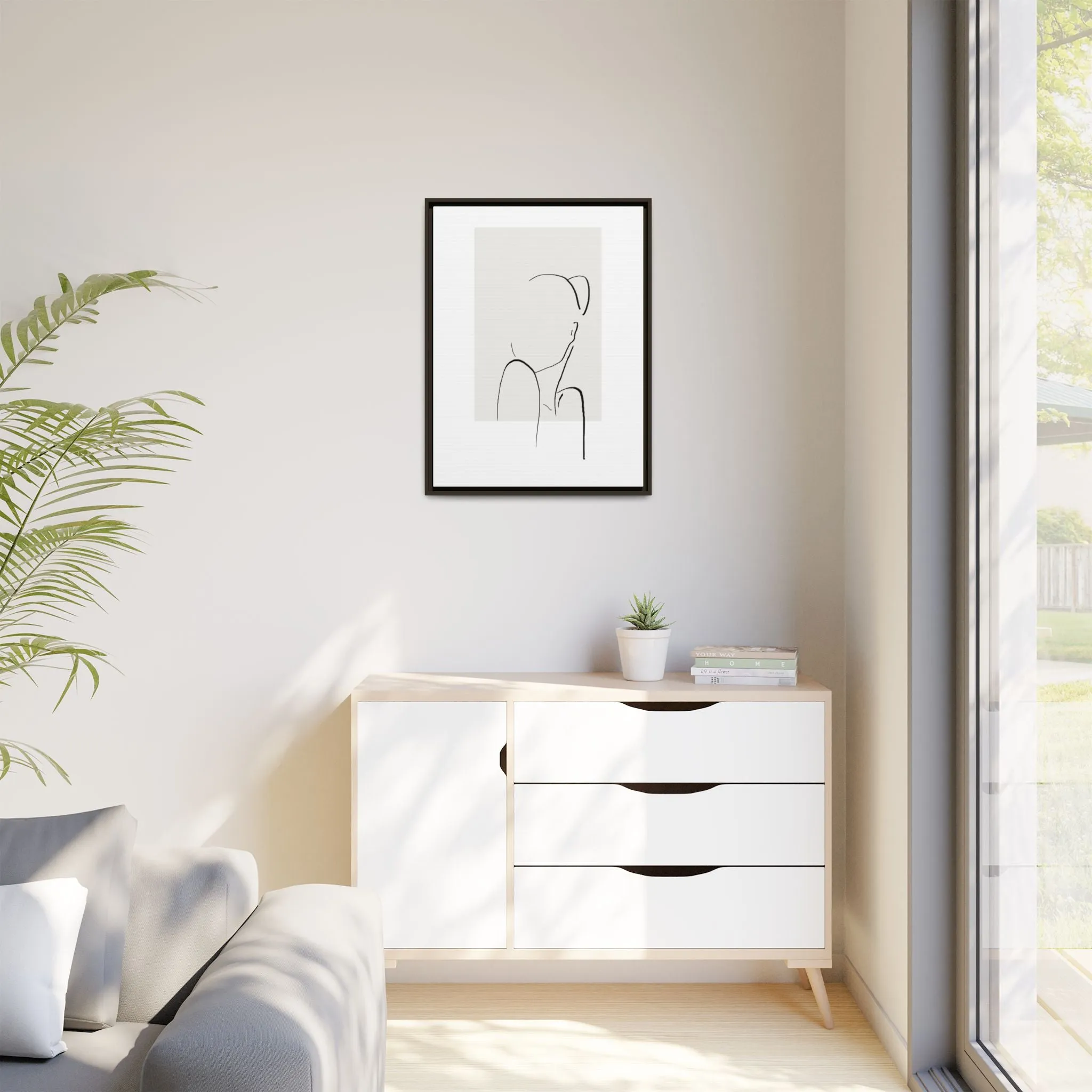 "N2" Sketch Framed Canvas Art – Decor for Modern Spaces