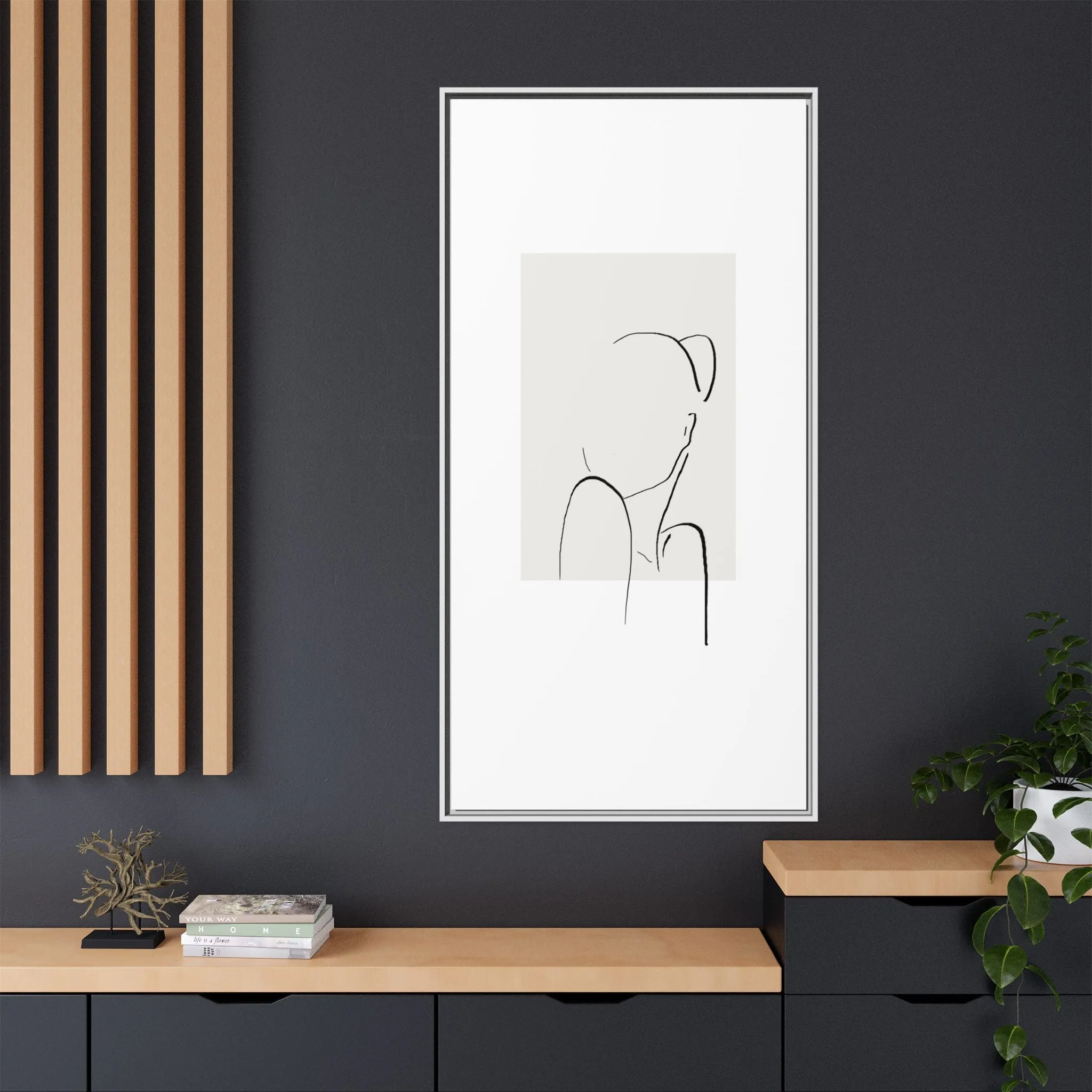 "N2" Sketch Framed Canvas Art – Decor for Modern Spaces