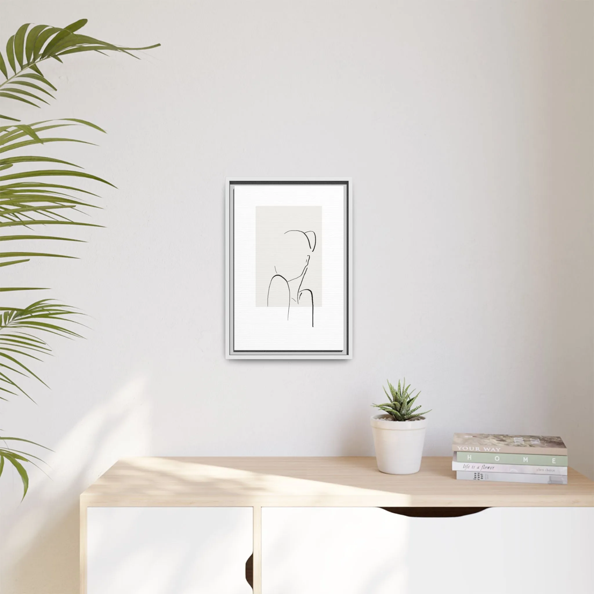 "N2" Sketch Framed Canvas Art – Decor for Modern Spaces
