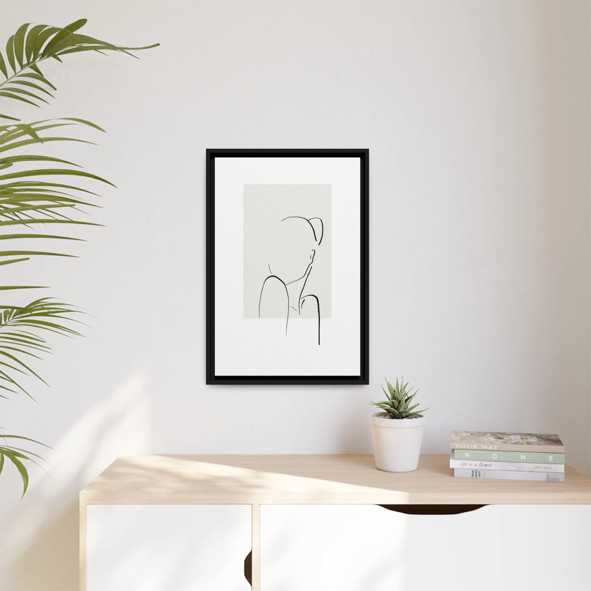 "N2" Sketch Framed Canvas Art – Decor for Modern Spaces