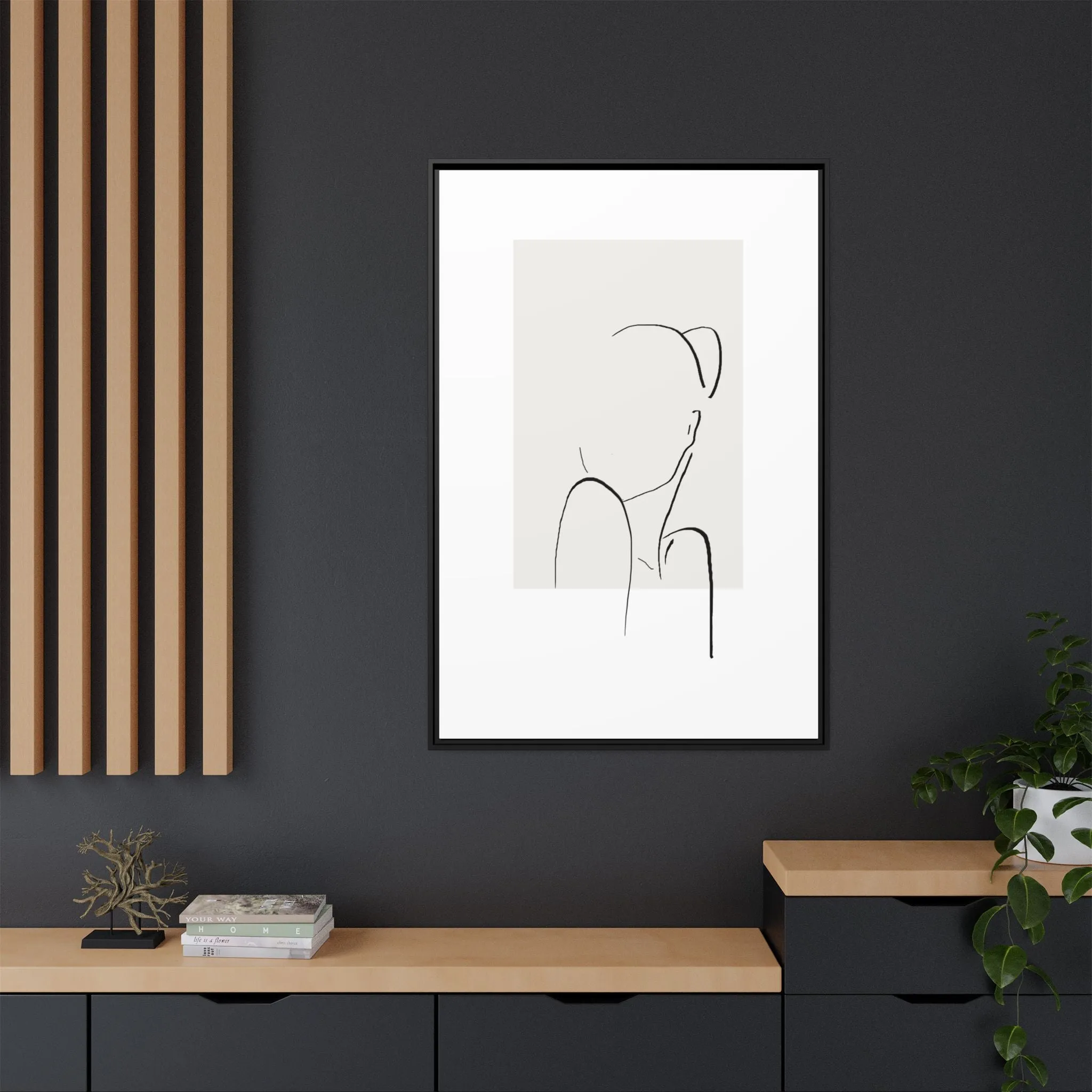"N2" Sketch Framed Canvas Art – Decor for Modern Spaces