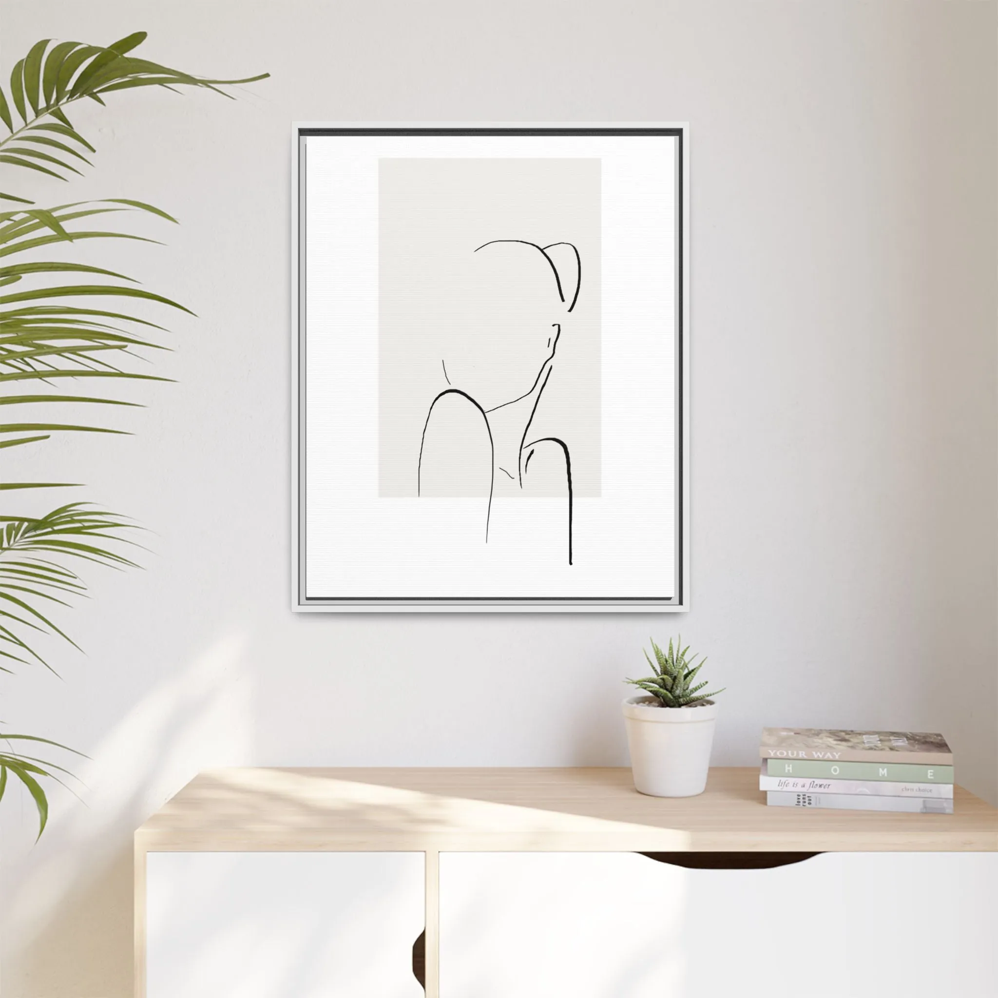 "N2" Sketch Framed Canvas Art – Decor for Modern Spaces