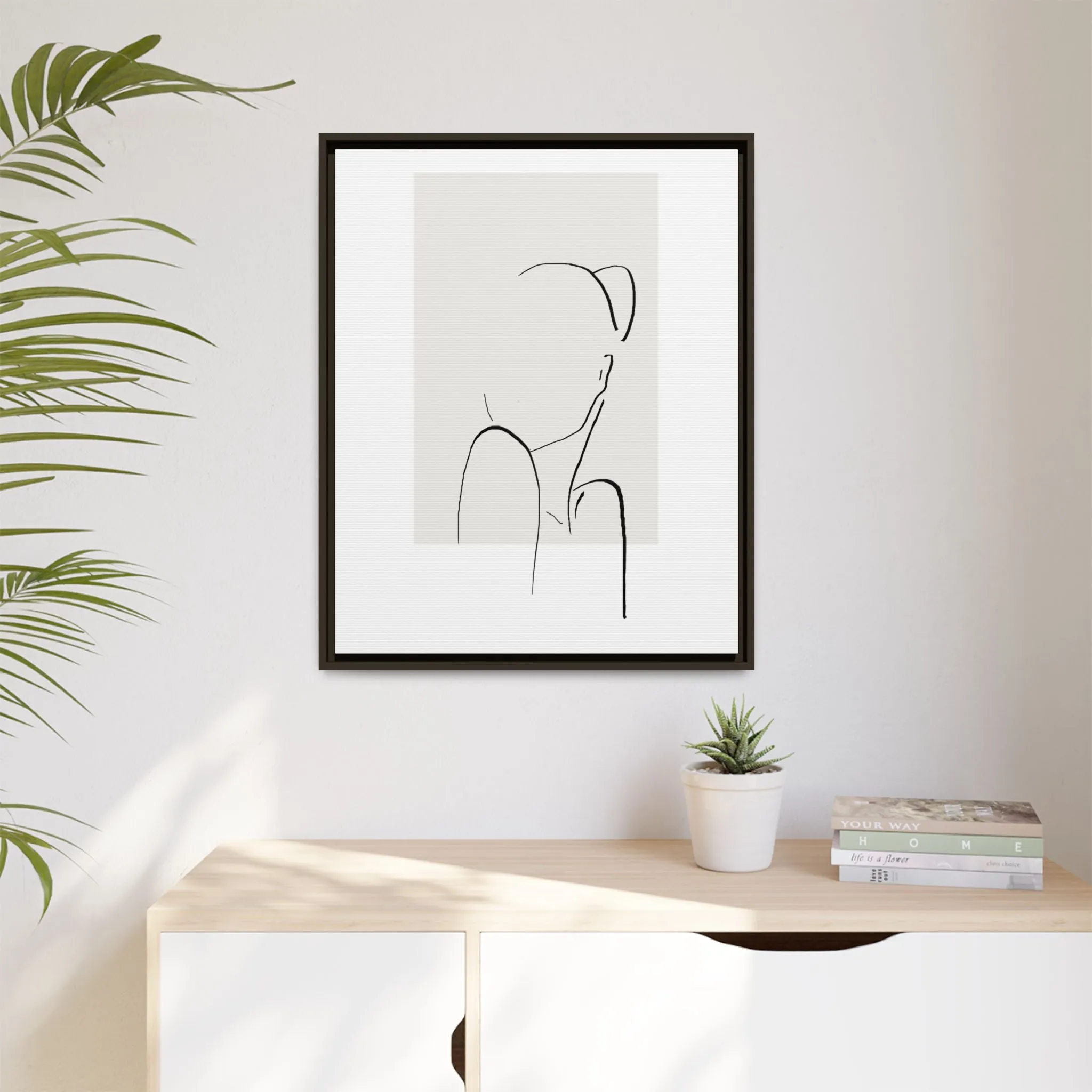 "N2" Sketch Framed Canvas Art – Decor for Modern Spaces