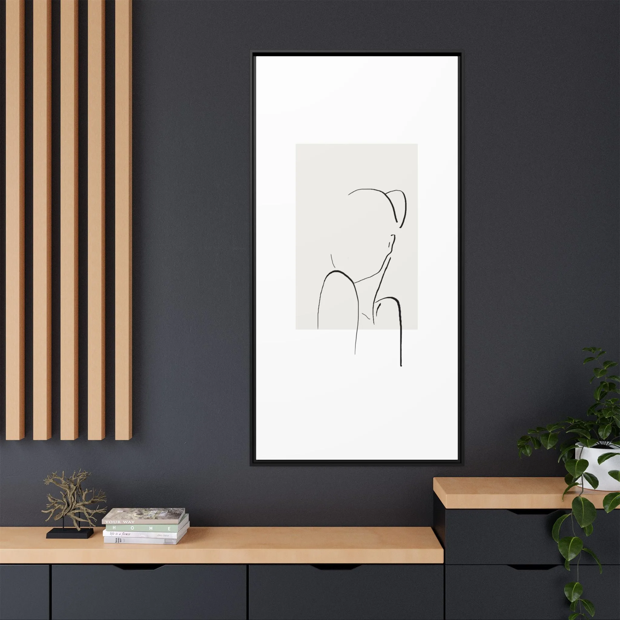 "N2" Sketch Framed Canvas Art – Decor for Modern Spaces