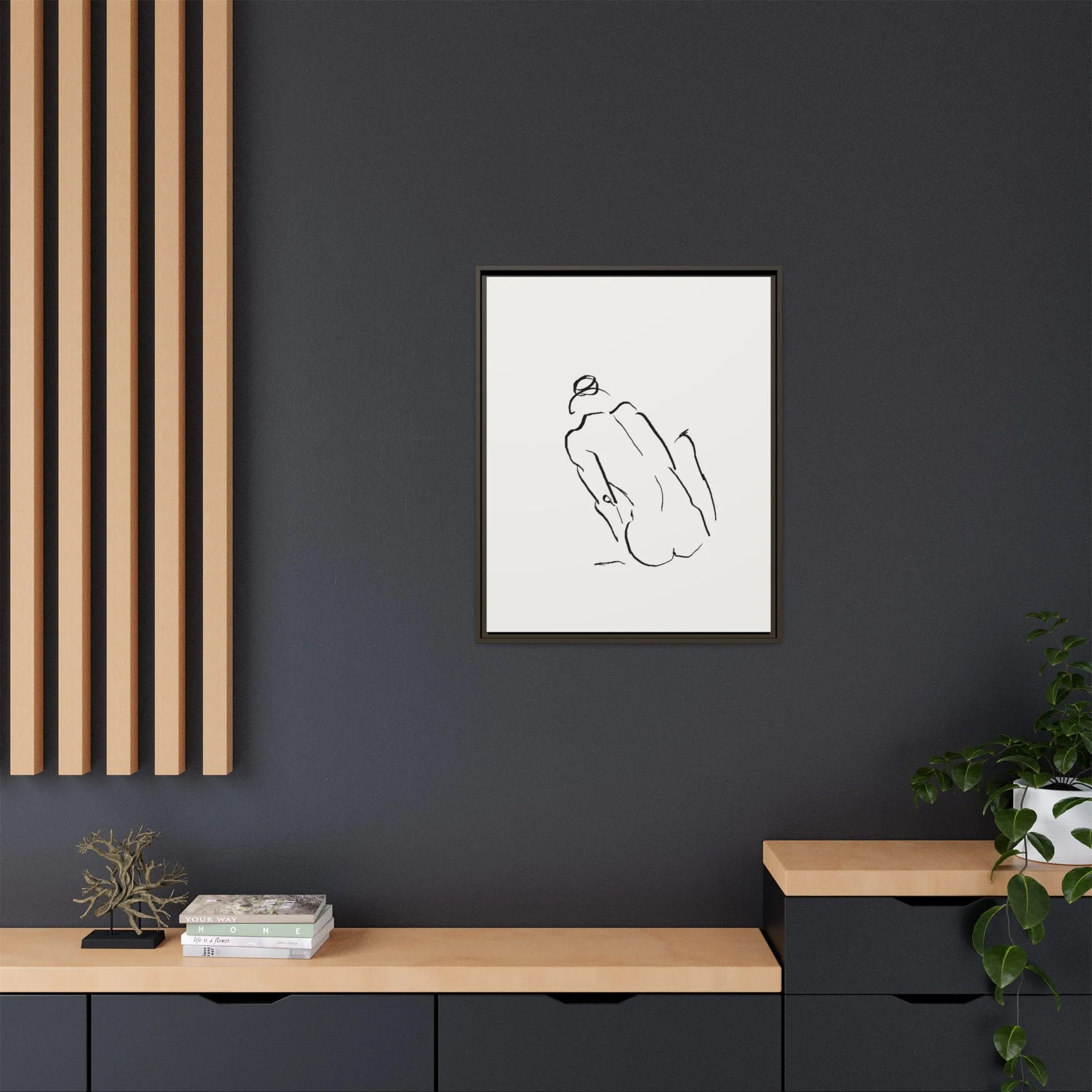 "N3" Sketch Framed Canvas Art – Decor for Modern Spaces