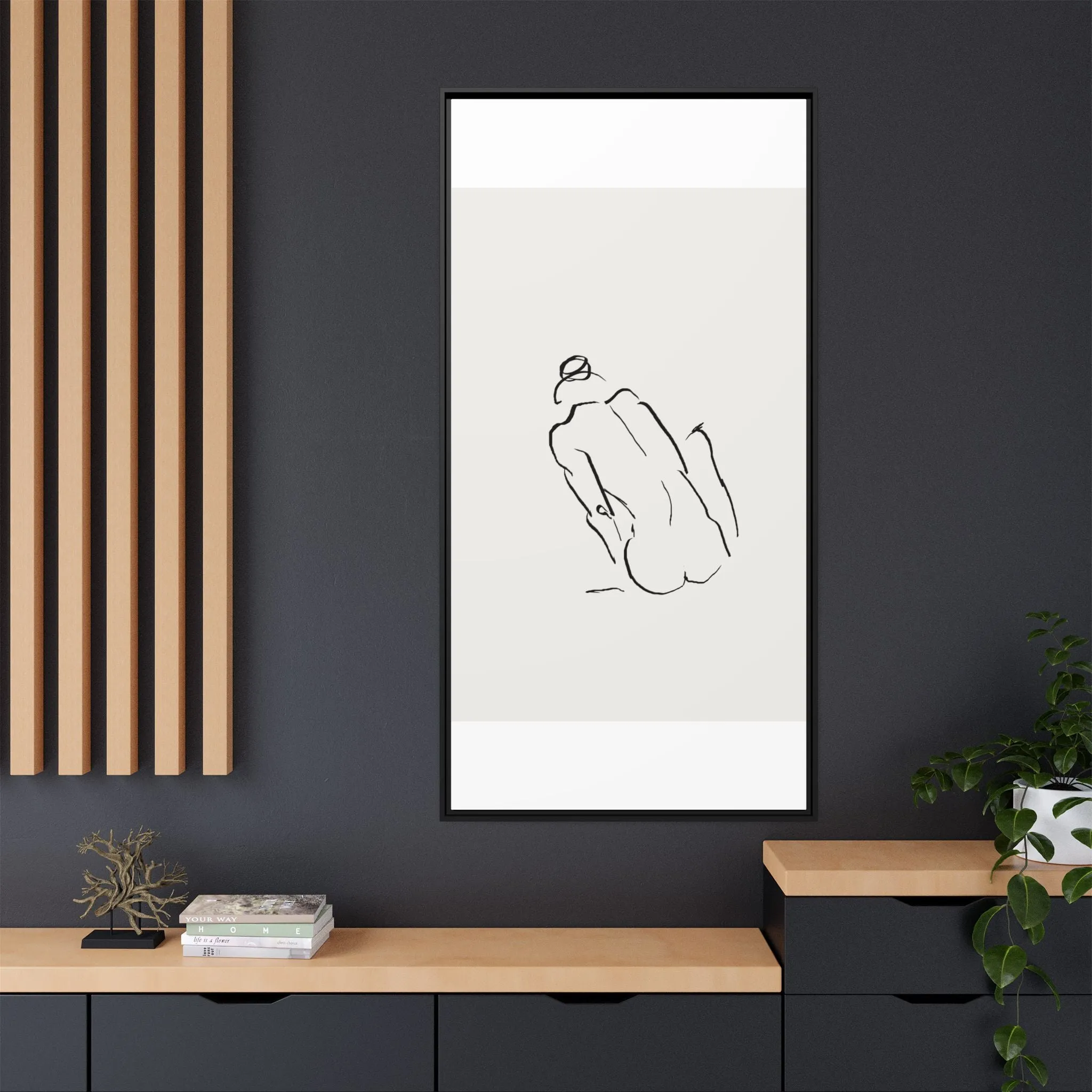 "N3" Sketch Framed Canvas Art – Decor for Modern Spaces