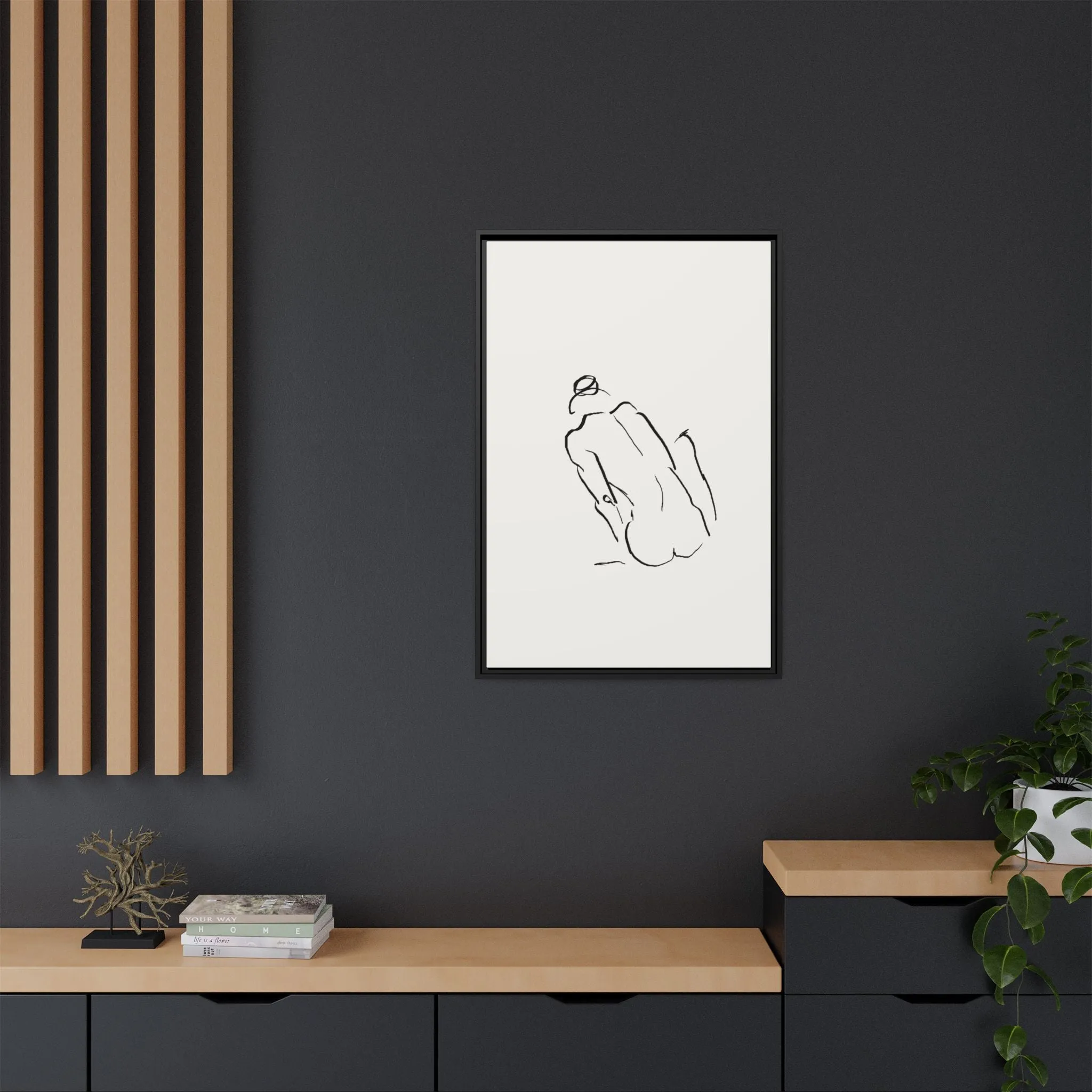 "N3" Sketch Framed Canvas Art – Decor for Modern Spaces