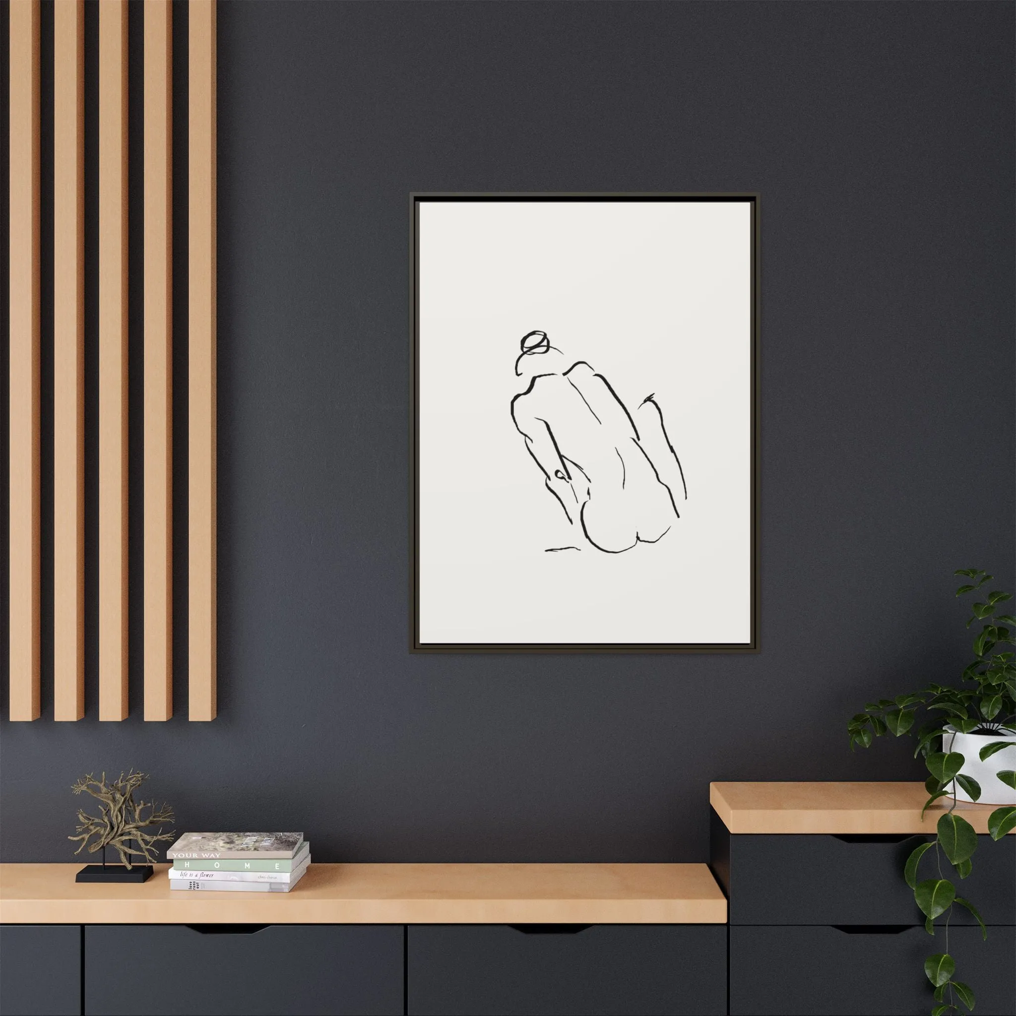 "N3" Sketch Framed Canvas Art – Decor for Modern Spaces