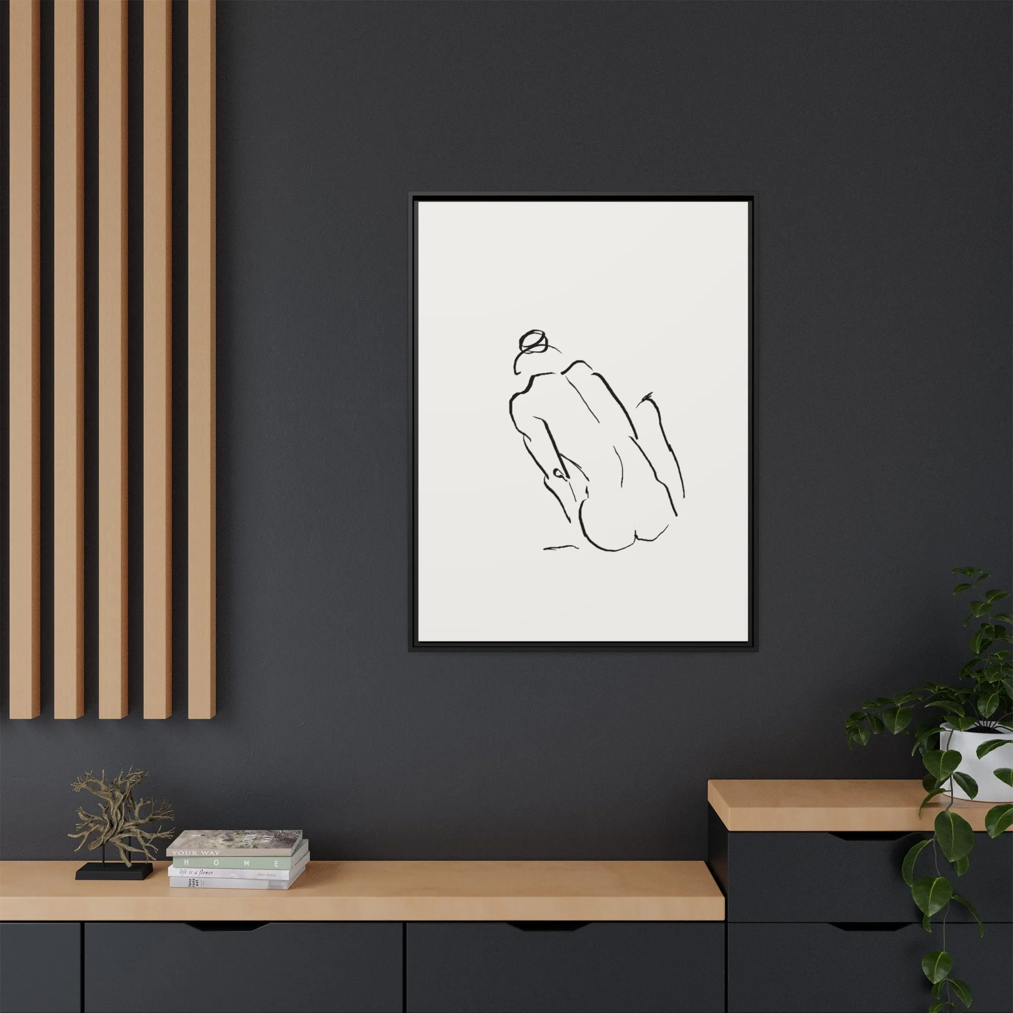 "N3" Sketch Framed Canvas Art – Decor for Modern Spaces