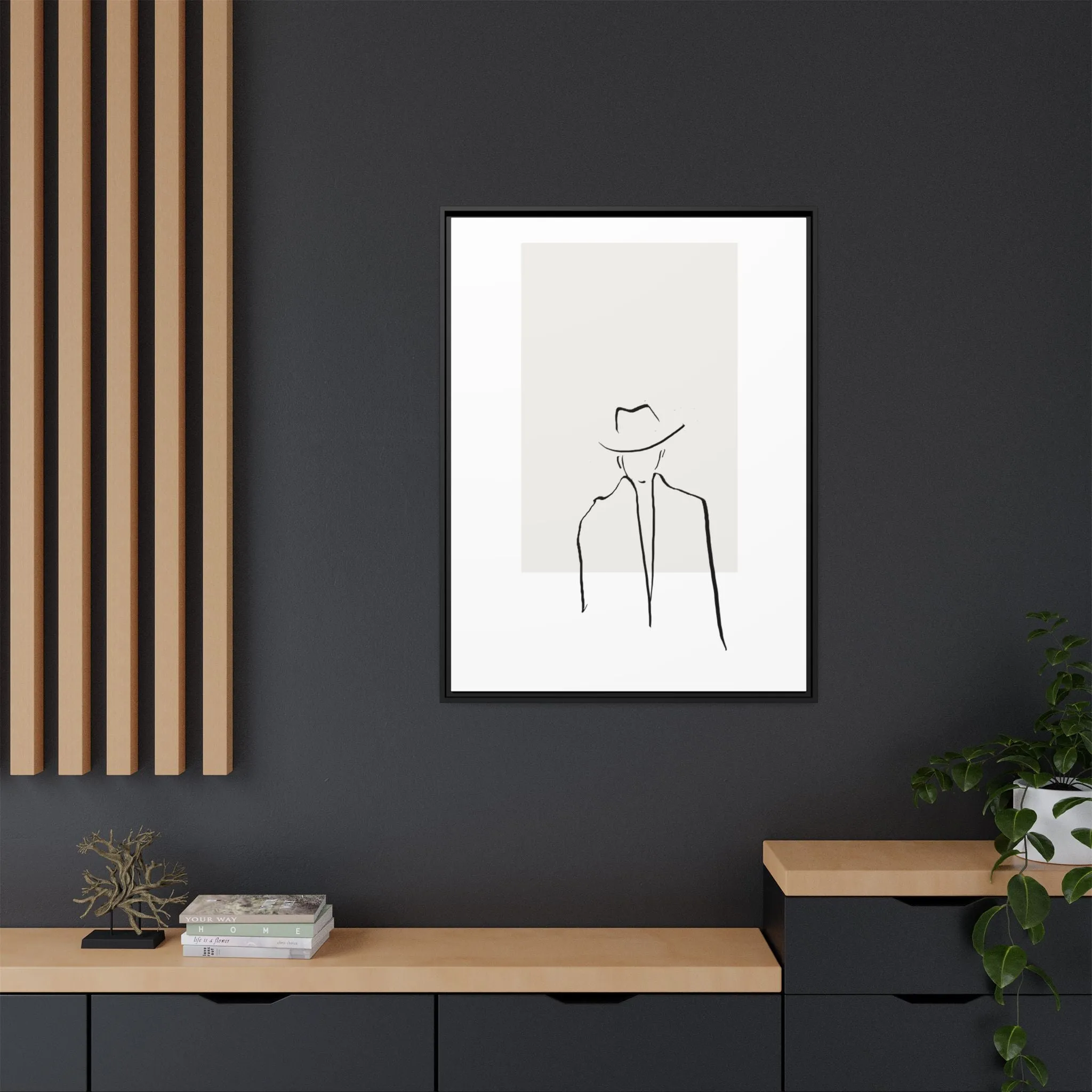"N4" Sketch Framed Canvas Art – Decor for Modern Spaces