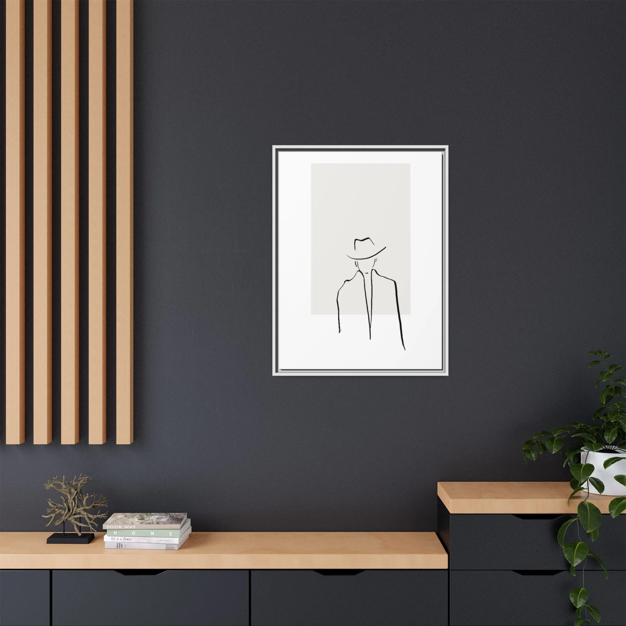 "N4" Sketch Framed Canvas Art – Decor for Modern Spaces