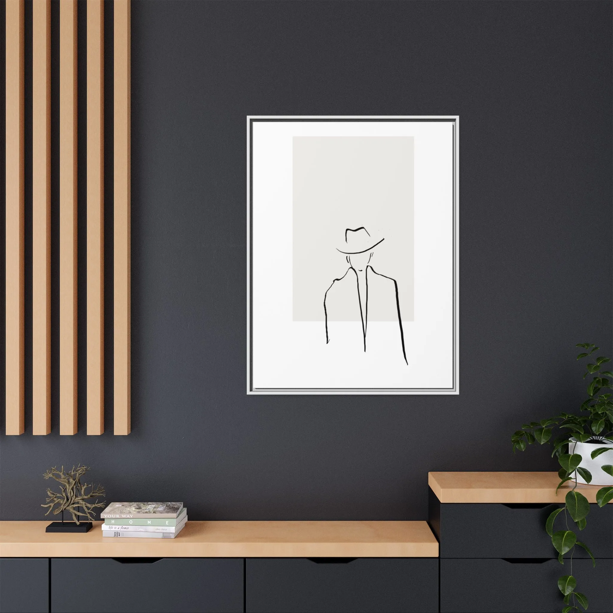 "N4" Sketch Framed Canvas Art – Decor for Modern Spaces
