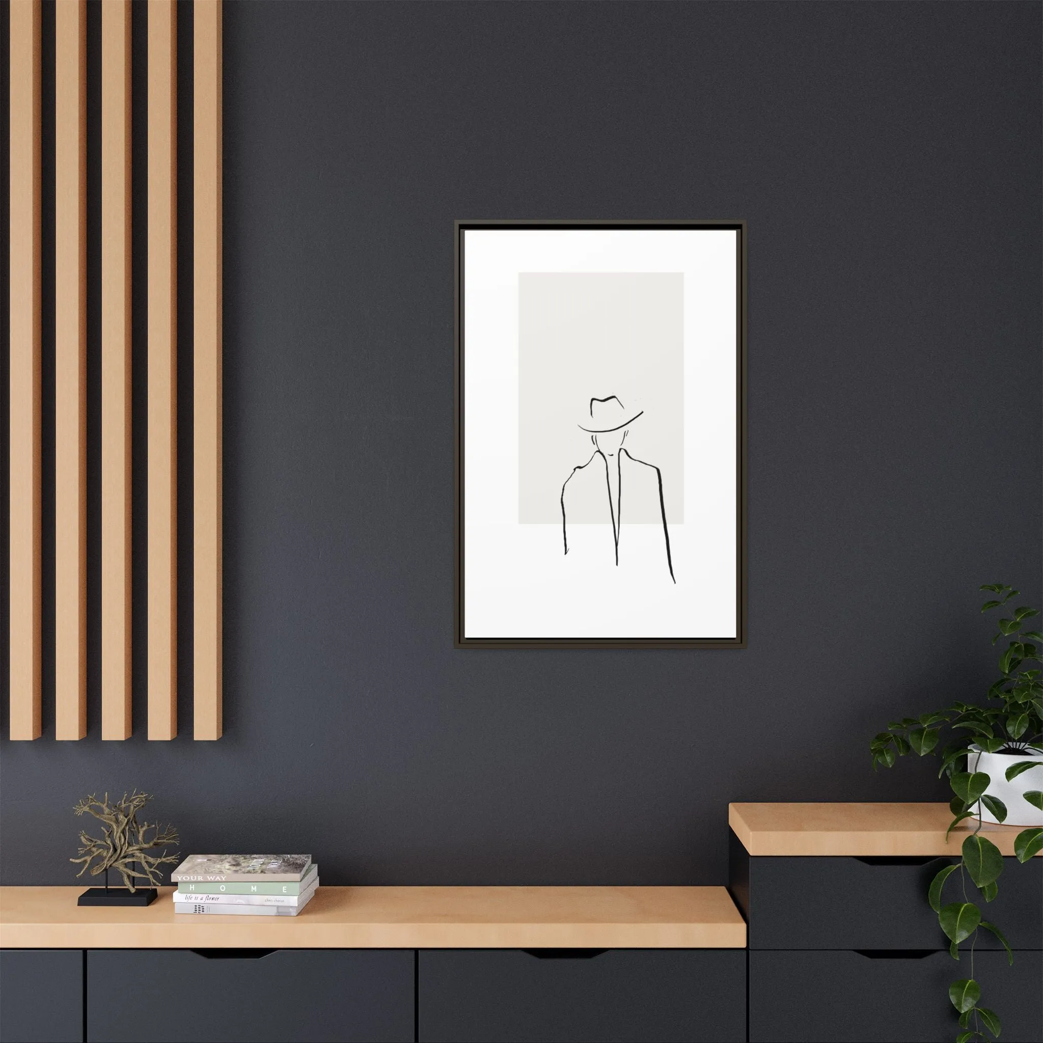 "N4" Sketch Framed Canvas Art – Decor for Modern Spaces