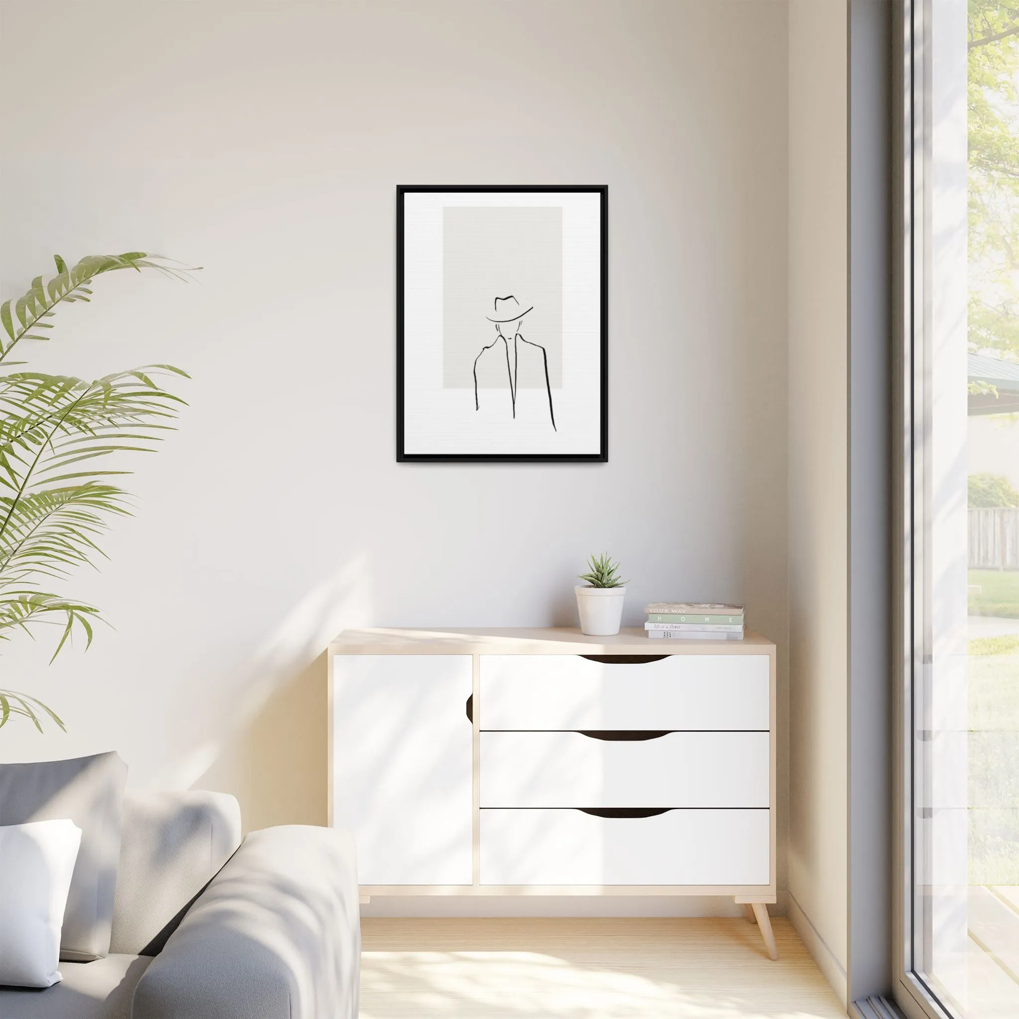 "N4" Sketch Framed Canvas Art – Decor for Modern Spaces