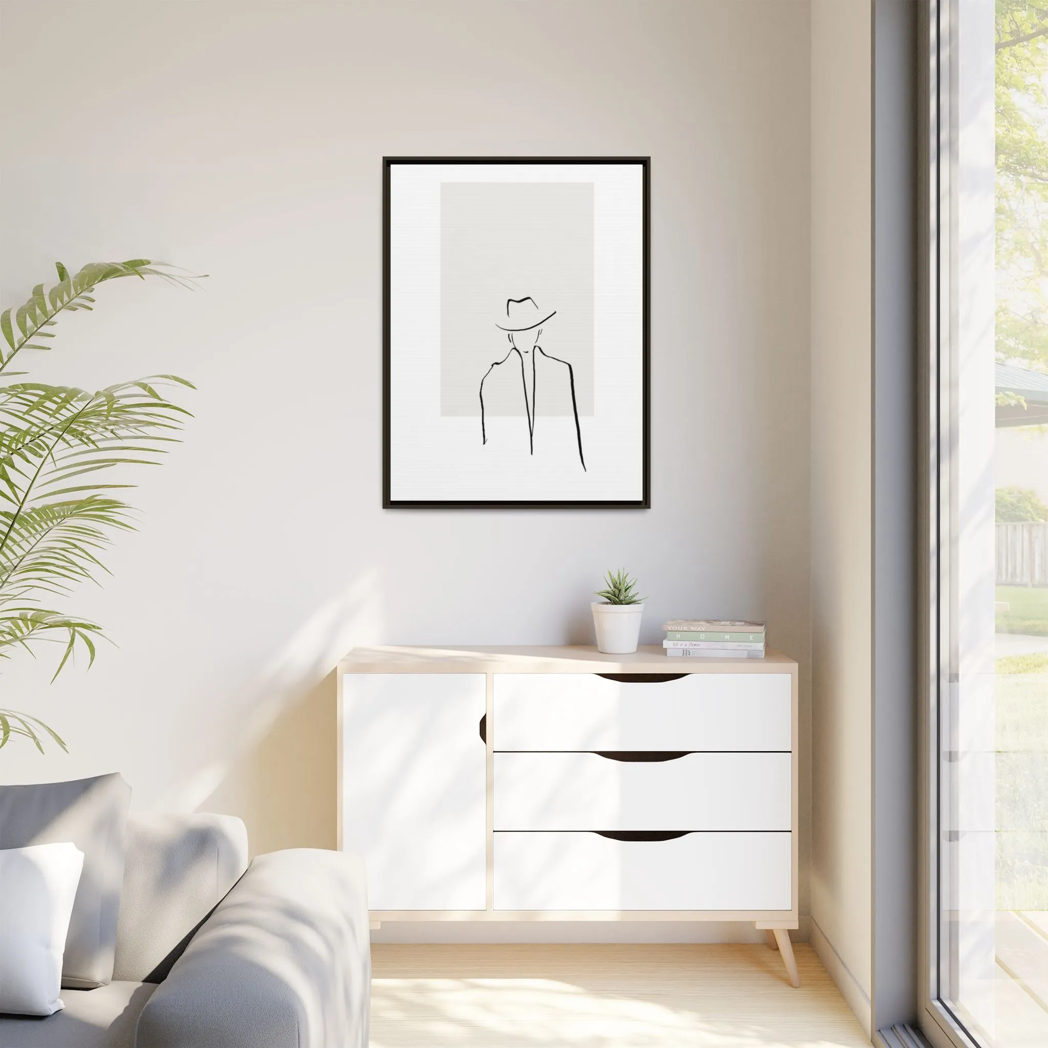 "N4" Sketch Framed Canvas Art – Decor for Modern Spaces