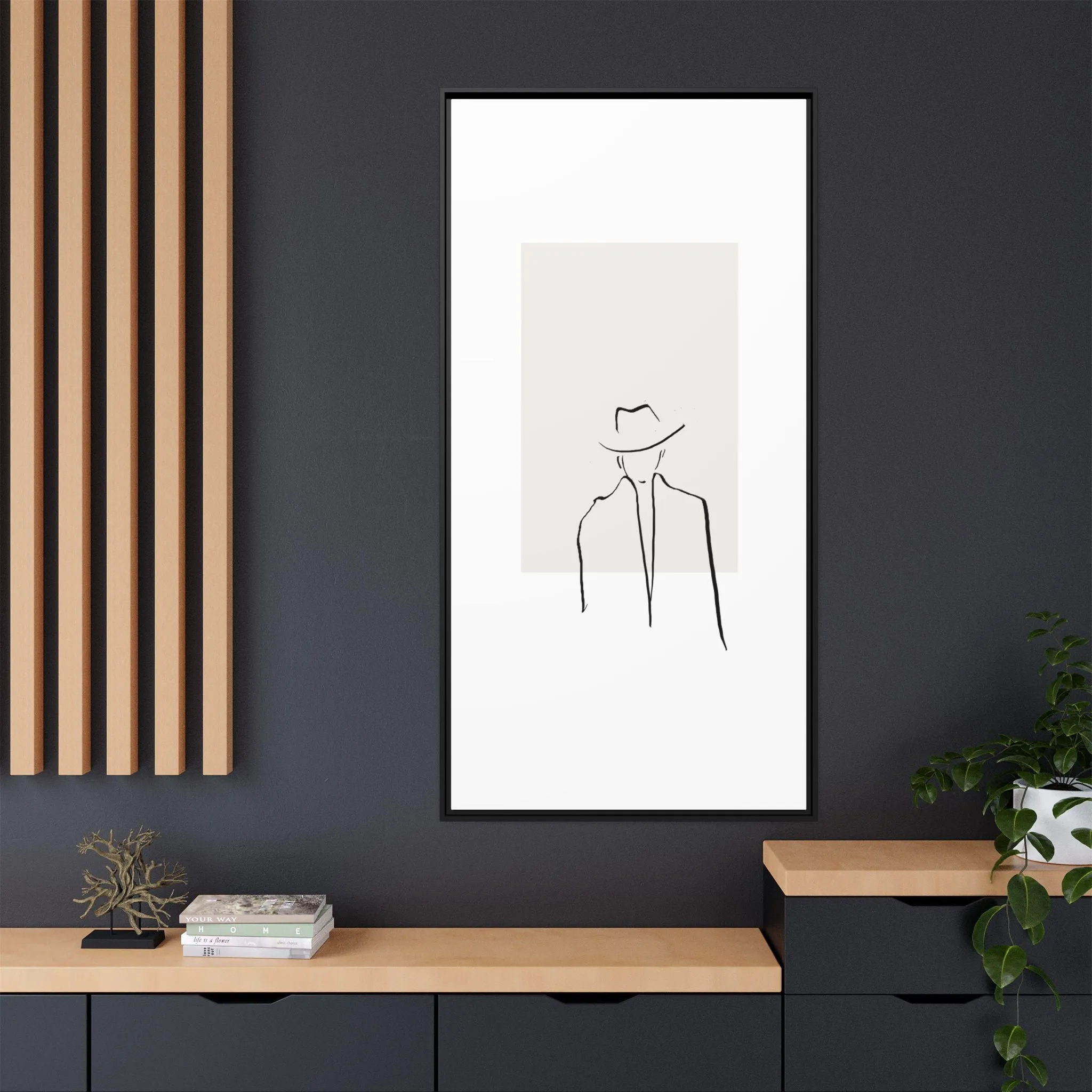 "N4" Sketch Framed Canvas Art – Decor for Modern Spaces
