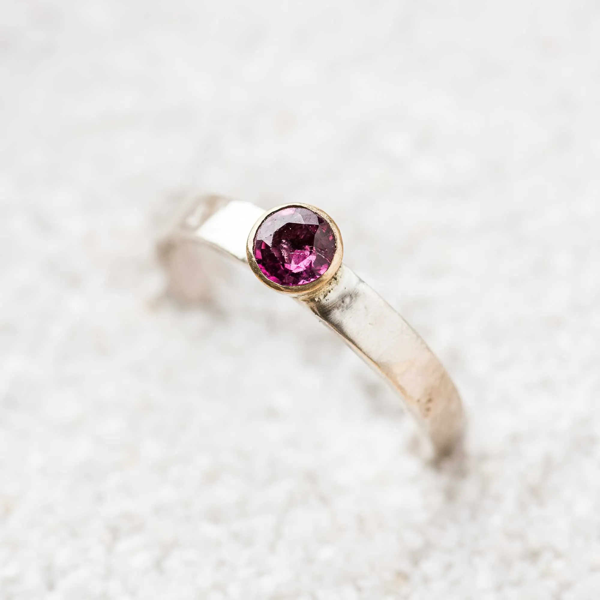 Raspberry Pink Spinel Mixed Metal Ring
