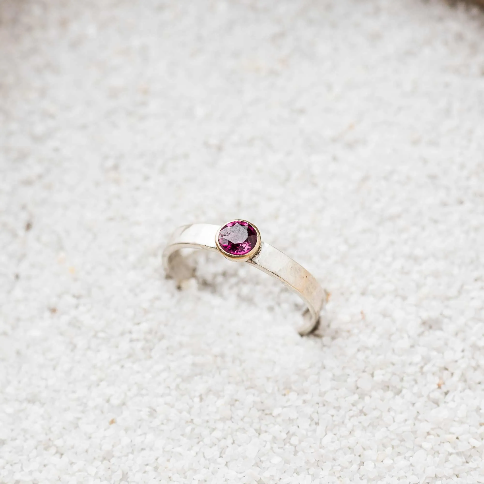 Raspberry Pink Spinel Mixed Metal Ring