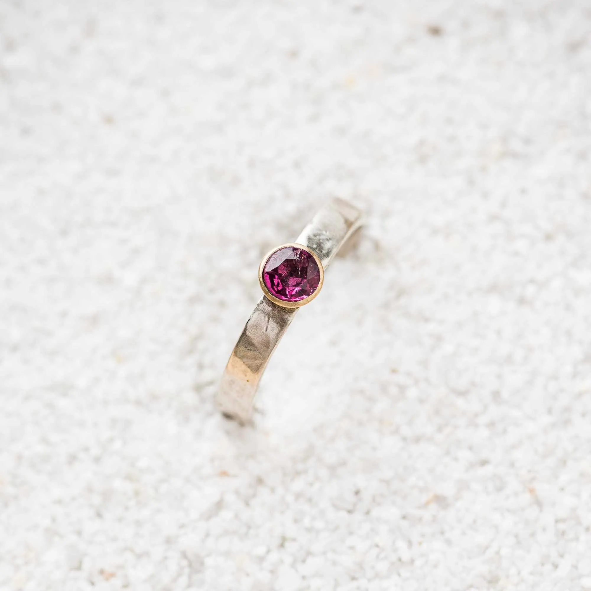 Raspberry Pink Spinel Mixed Metal Ring