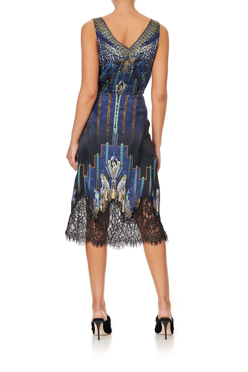 SLIP MIDI SKIRT DRIPPING IN DECO