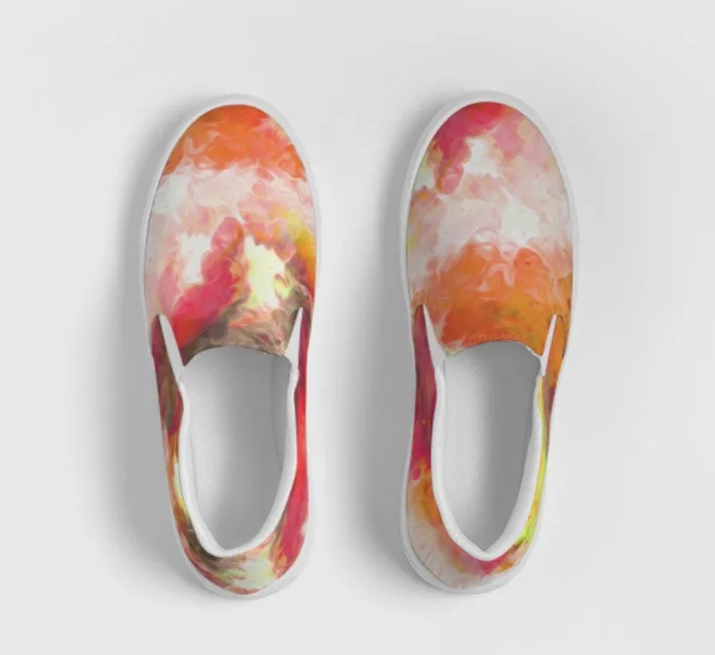 Slip-on Sneakers Shoes for Girls. Tie Dye Printed Keds. Canvas Shoes to Dance in. WickedYo