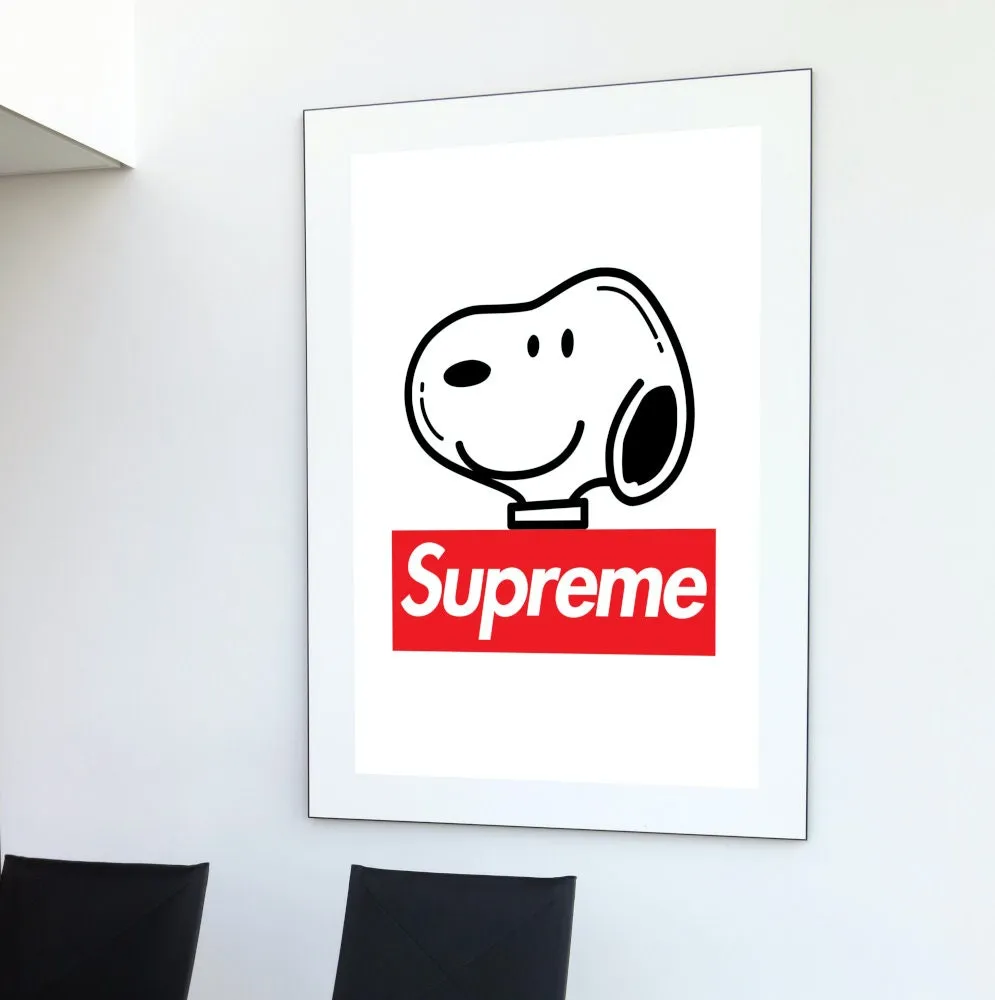 Supreme Snoopy Wall Art PRINTABLE WALL ART, Hypebeast Poster, Streetwear Art, Modern Wall Art, Pop Culture Wall Art, Sporty Print, Snoopy Decor
