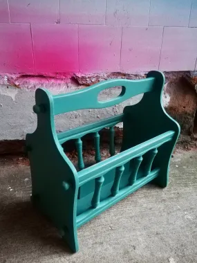Vintage magazine rack painted in Jade Green